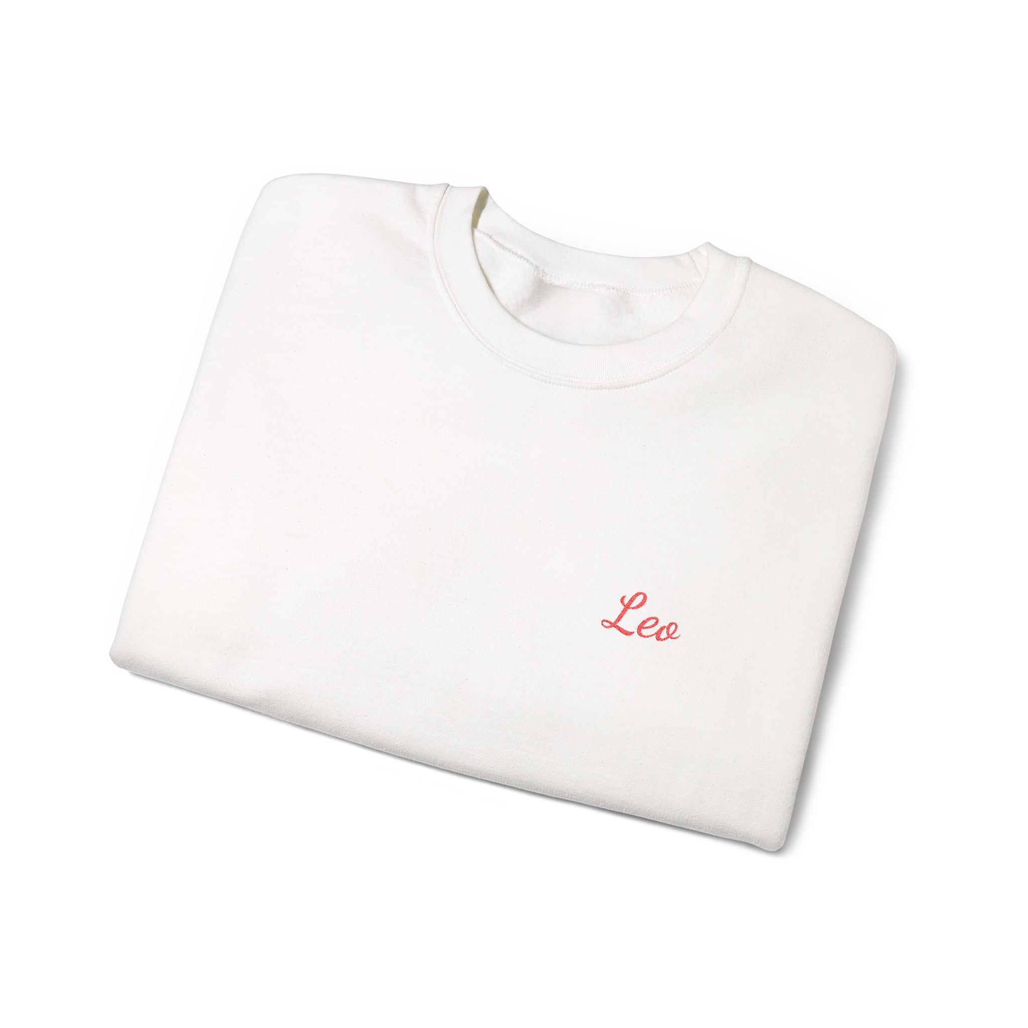 Leo Crewneck Sweatshirt — Red Embroidery