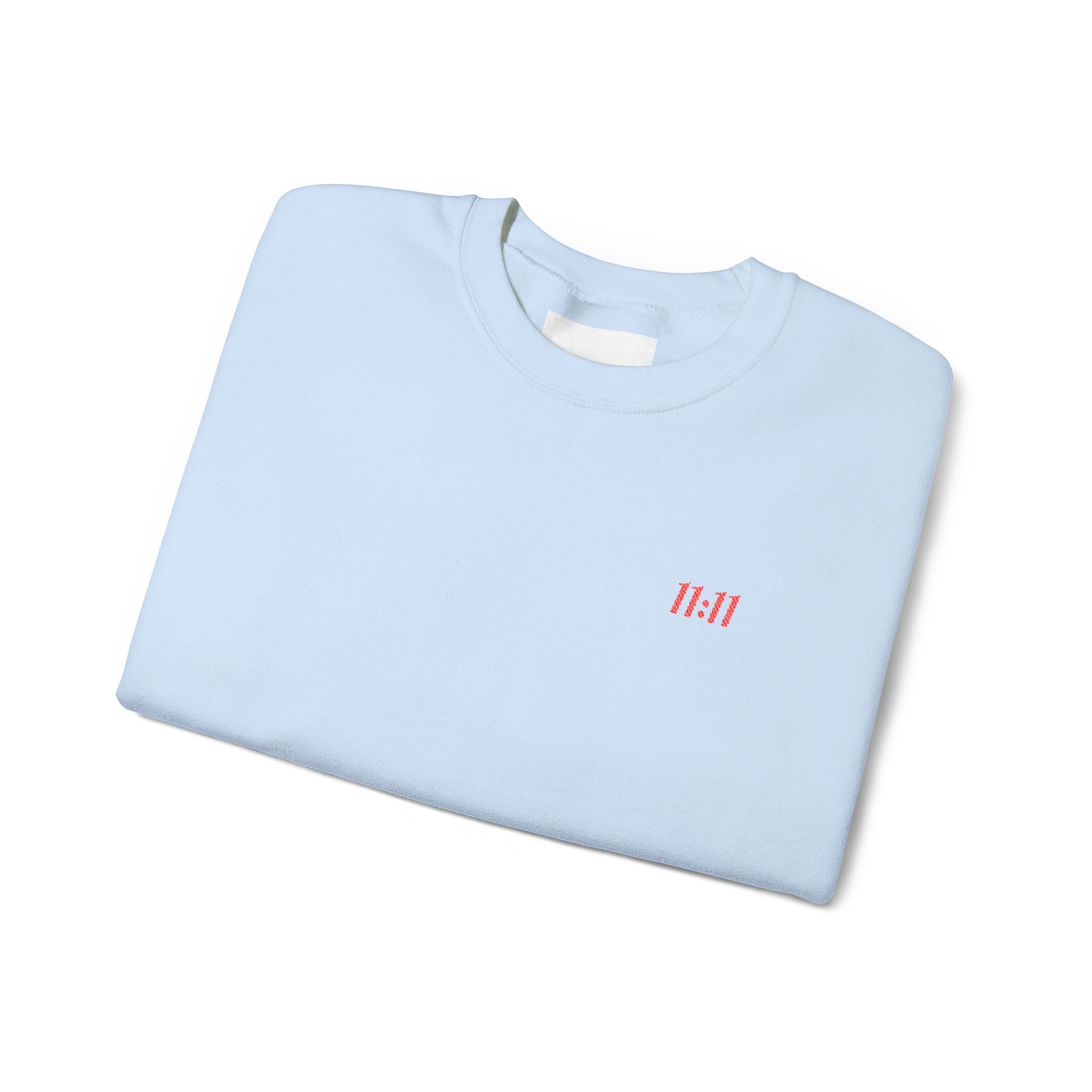 11:11 Unisex Sweatshirt: Red Embroidery on Chest & Right Wrist