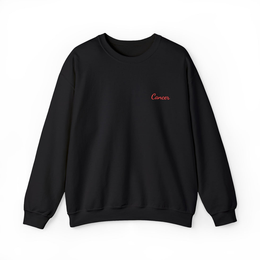 Cancer Crewneck Sweatshirt — Red Embroidery