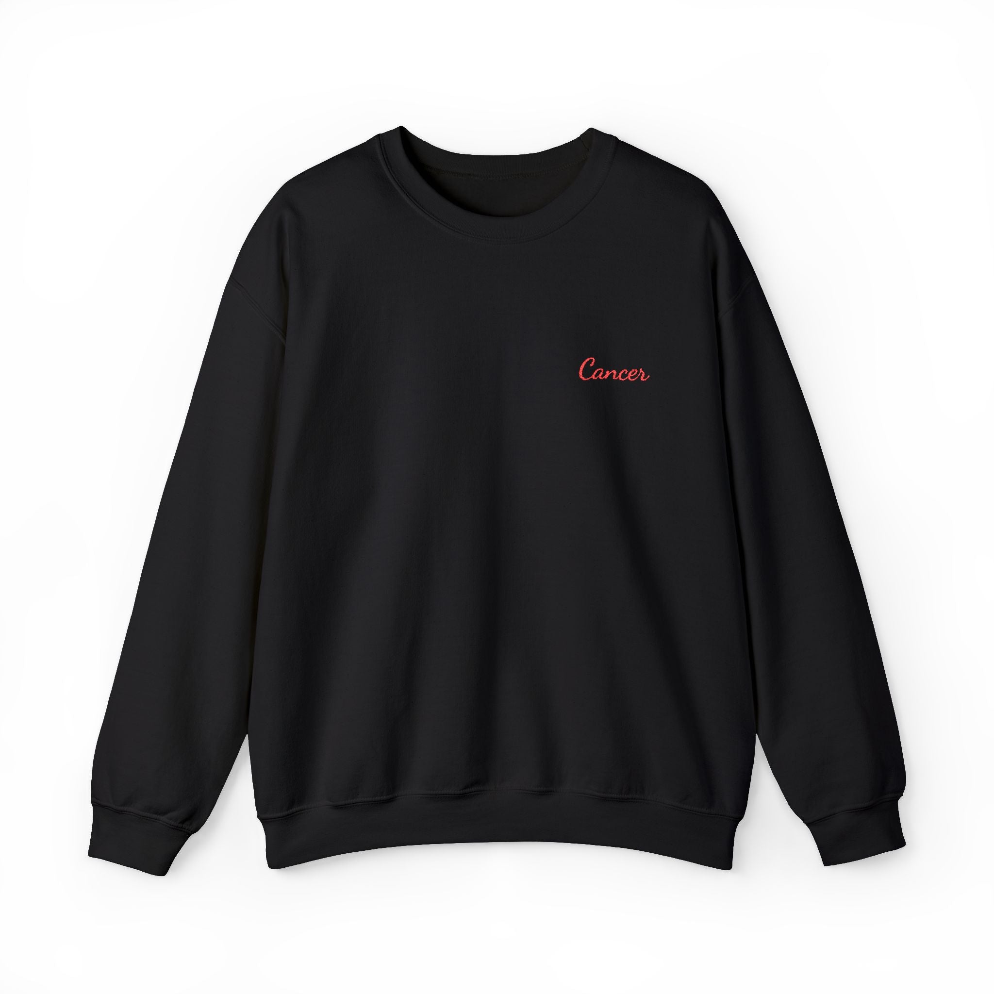 Cancer Crewneck Sweatshirt — Red Embroidery