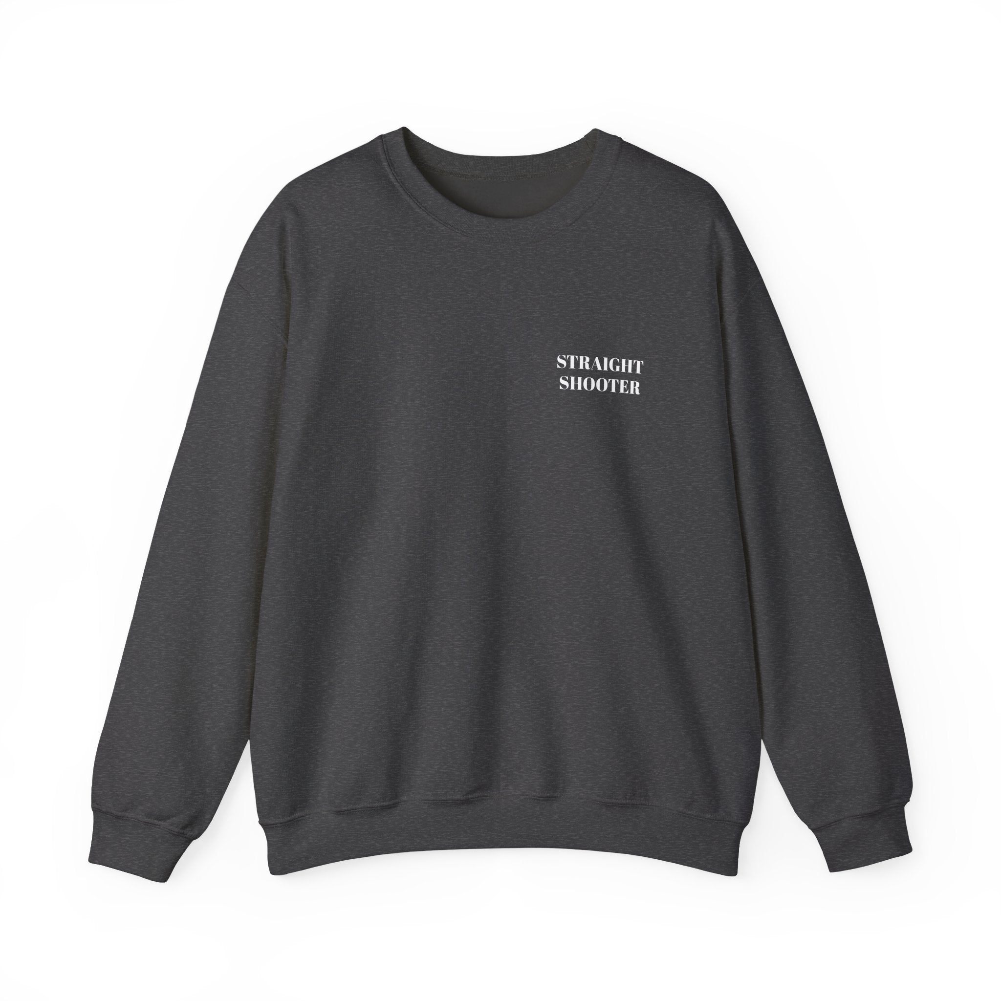 Crewneck Sweatshirt "Straight Shooter" – Minimal Retro Graphic Pullover