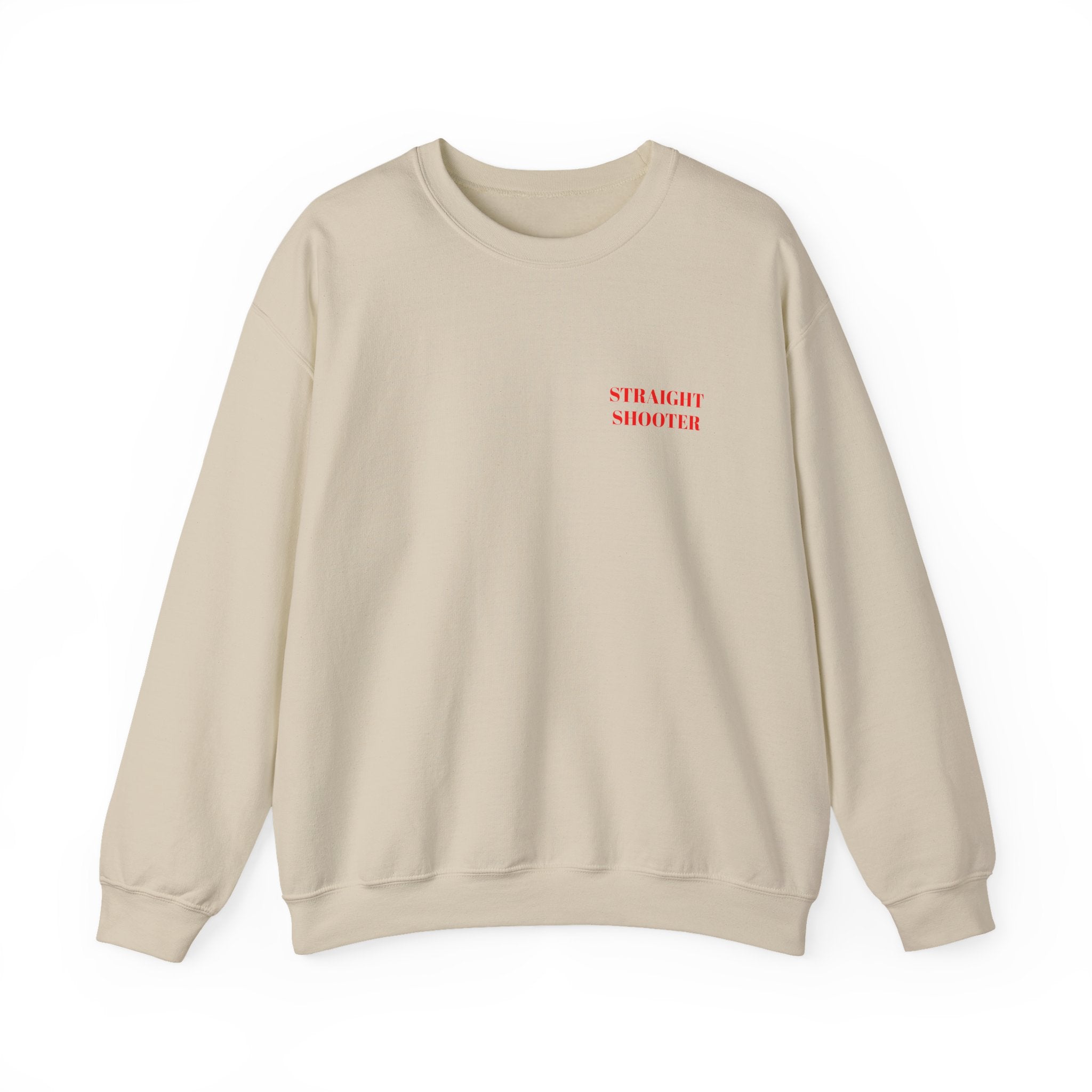 Crewneck Sweatshirt "Straight Shooter" – Minimal Retro Graphic Pullover