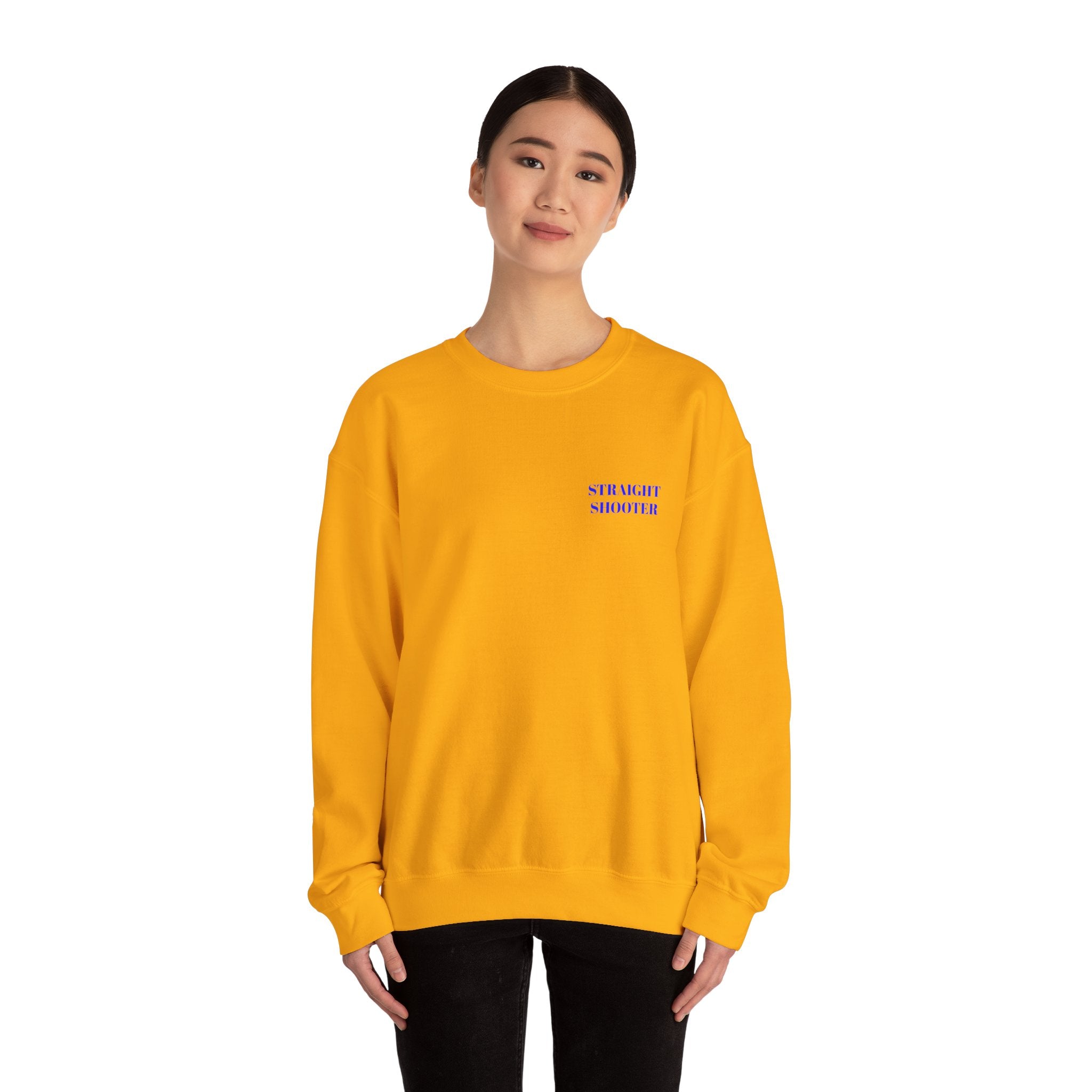 Crewneck Sweatshirt "Straight Shooter" – Minimal Retro Graphic Pullover