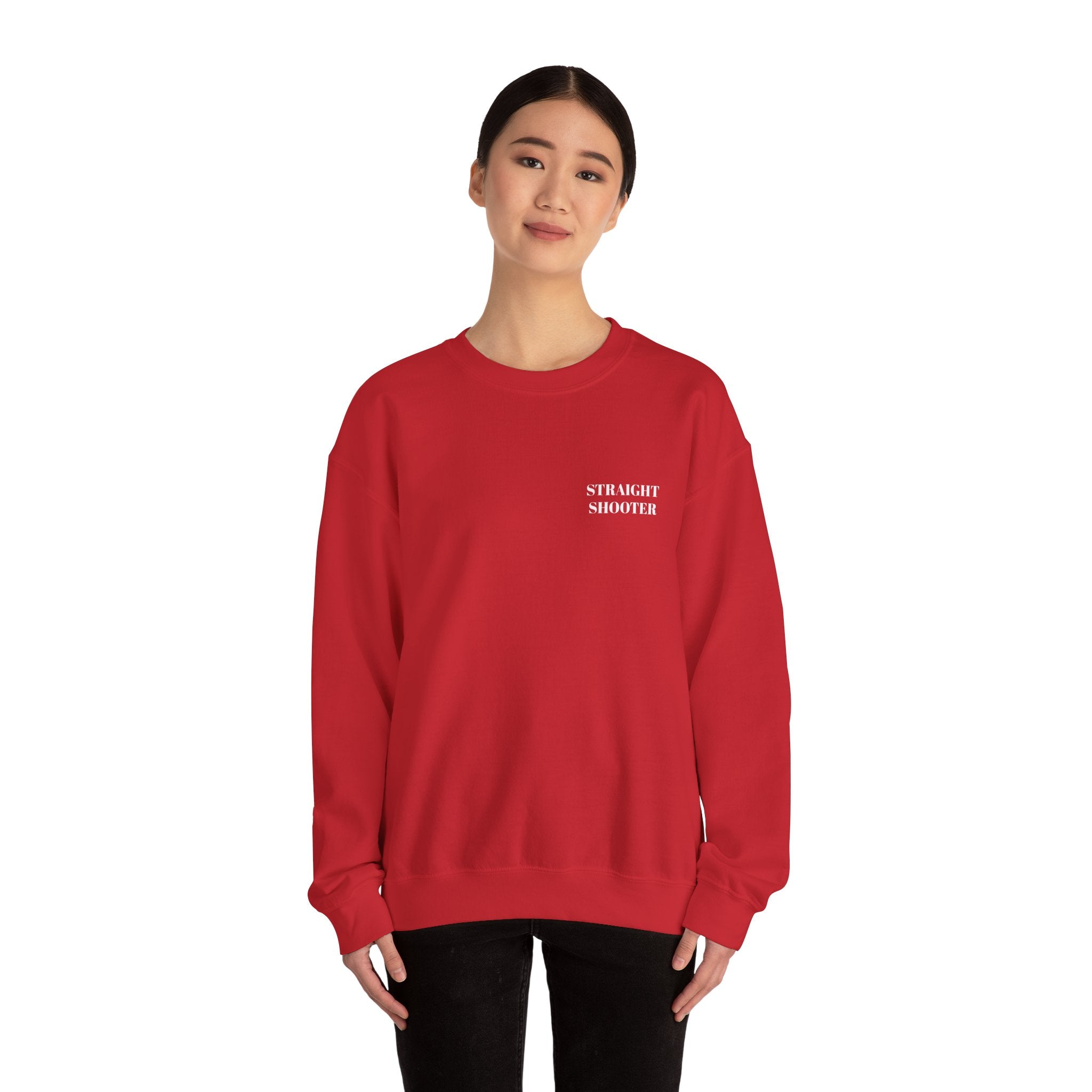 Crewneck Sweatshirt "Straight Shooter" – Minimal Retro Graphic Pullover