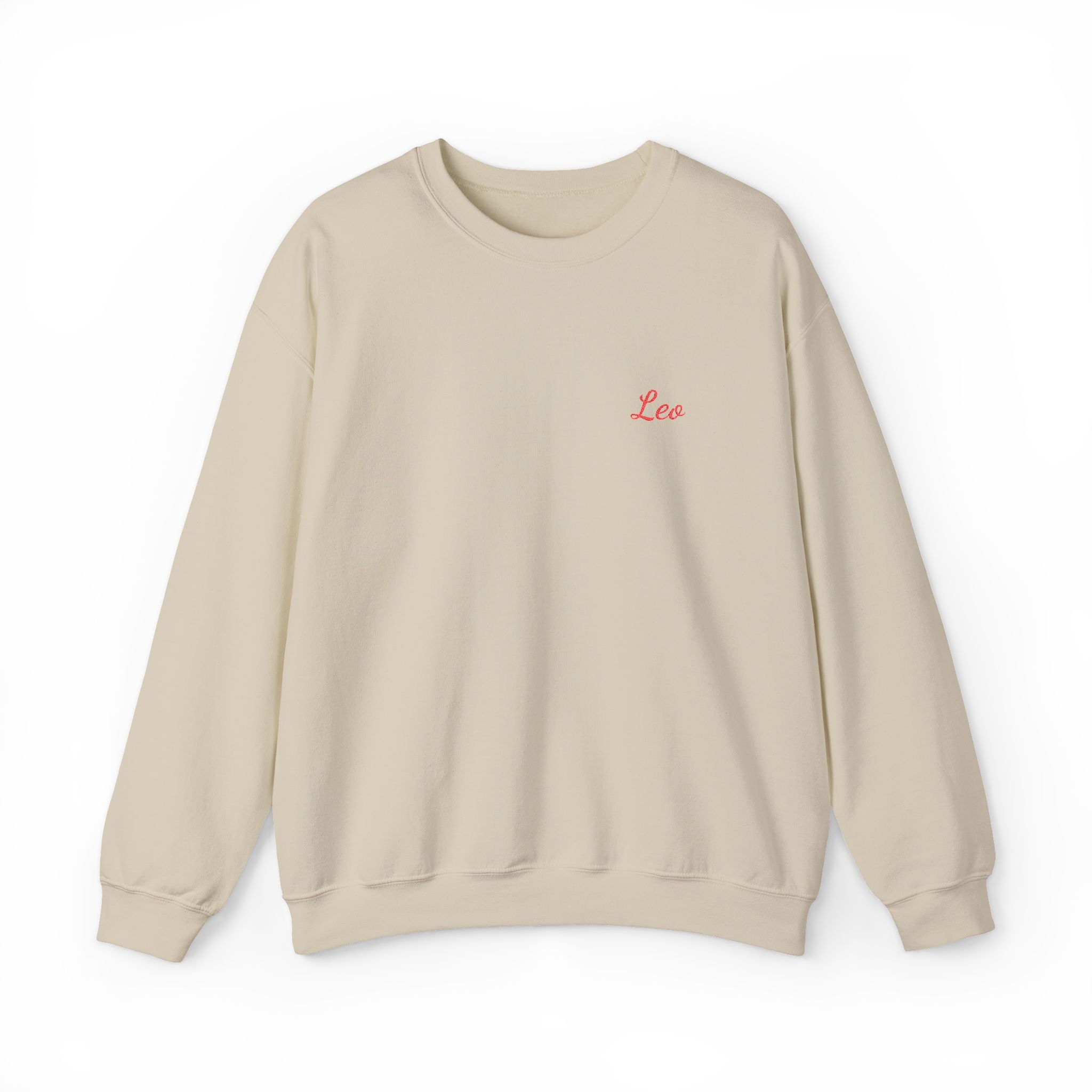 Leo Crewneck Sweatshirt — Red Embroidery