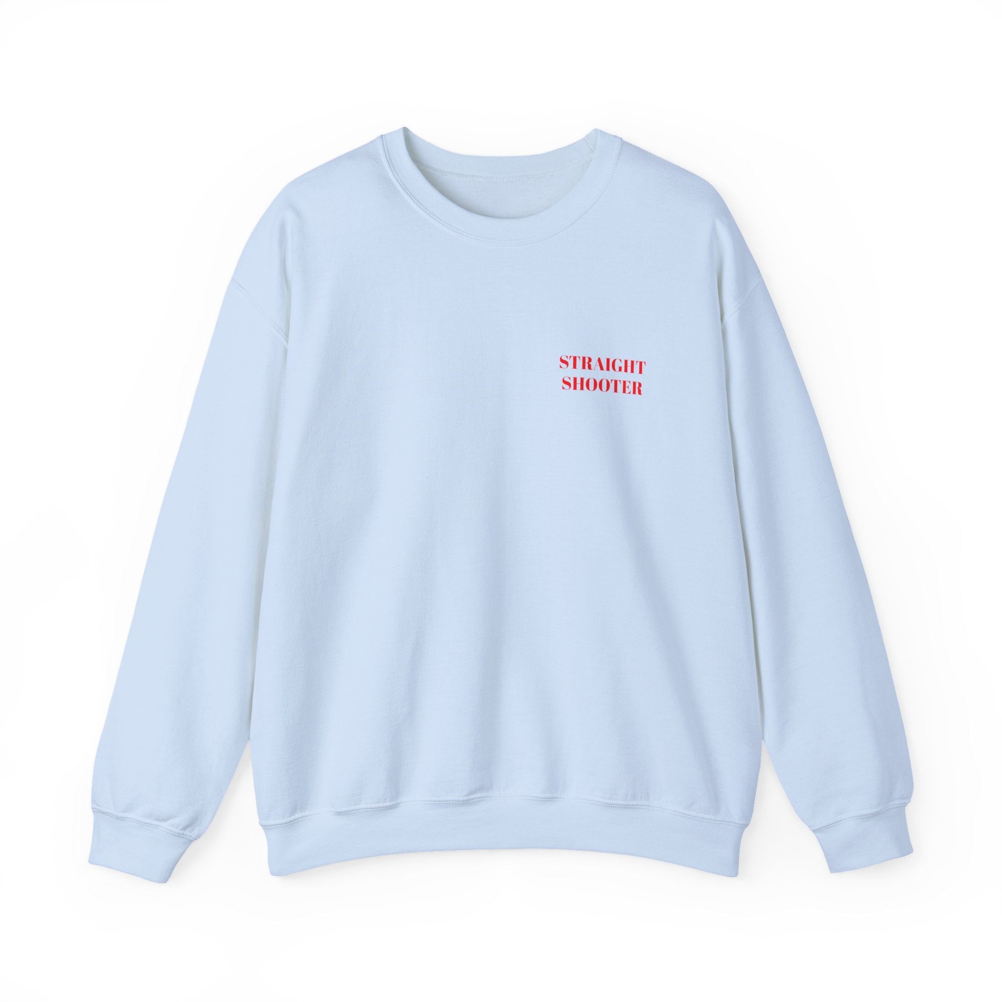 Crewneck Sweatshirt "Straight Shooter" – Minimal Retro Graphic Pullover