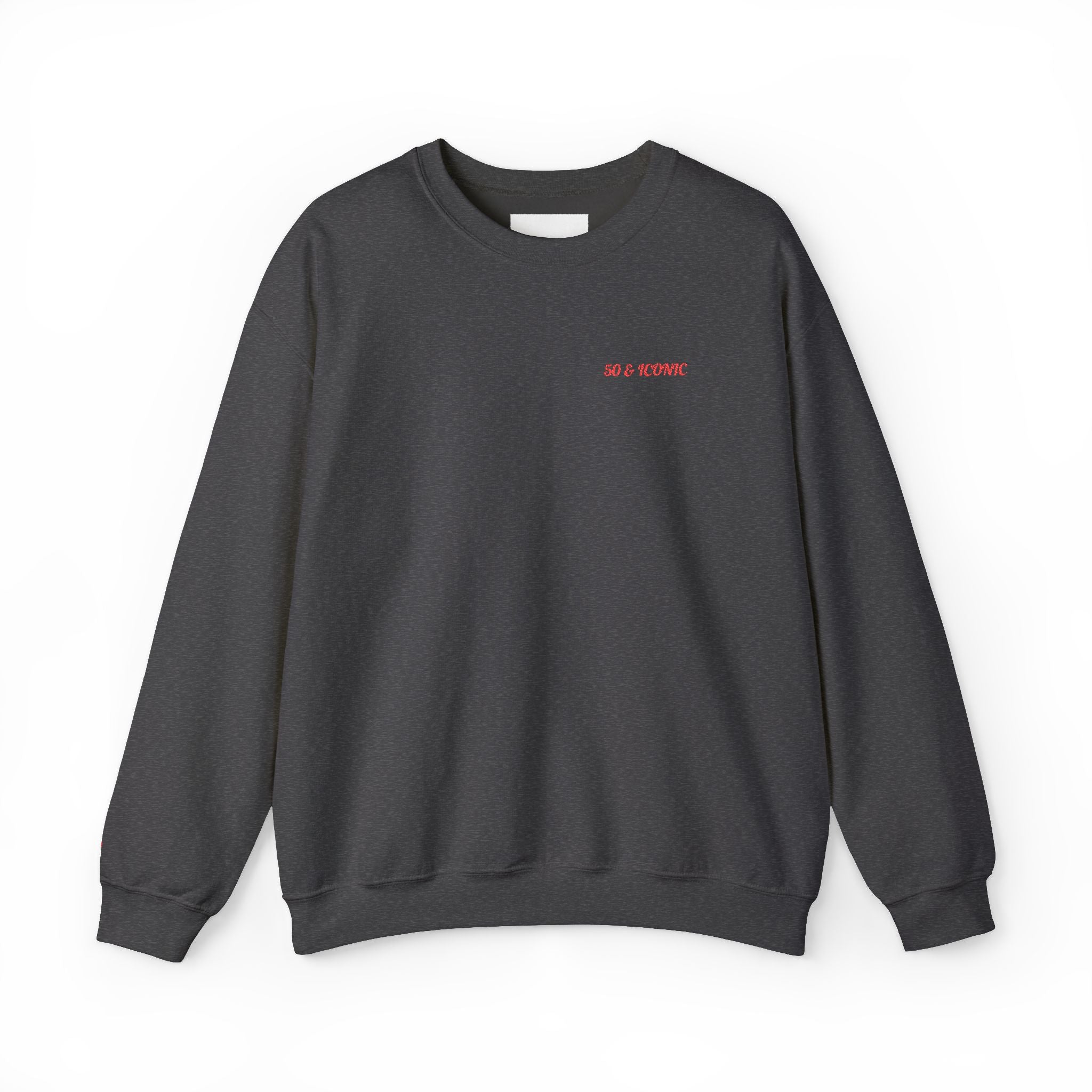 50 & Iconic Unisex Sweatshirt: Red Embroidery Edition