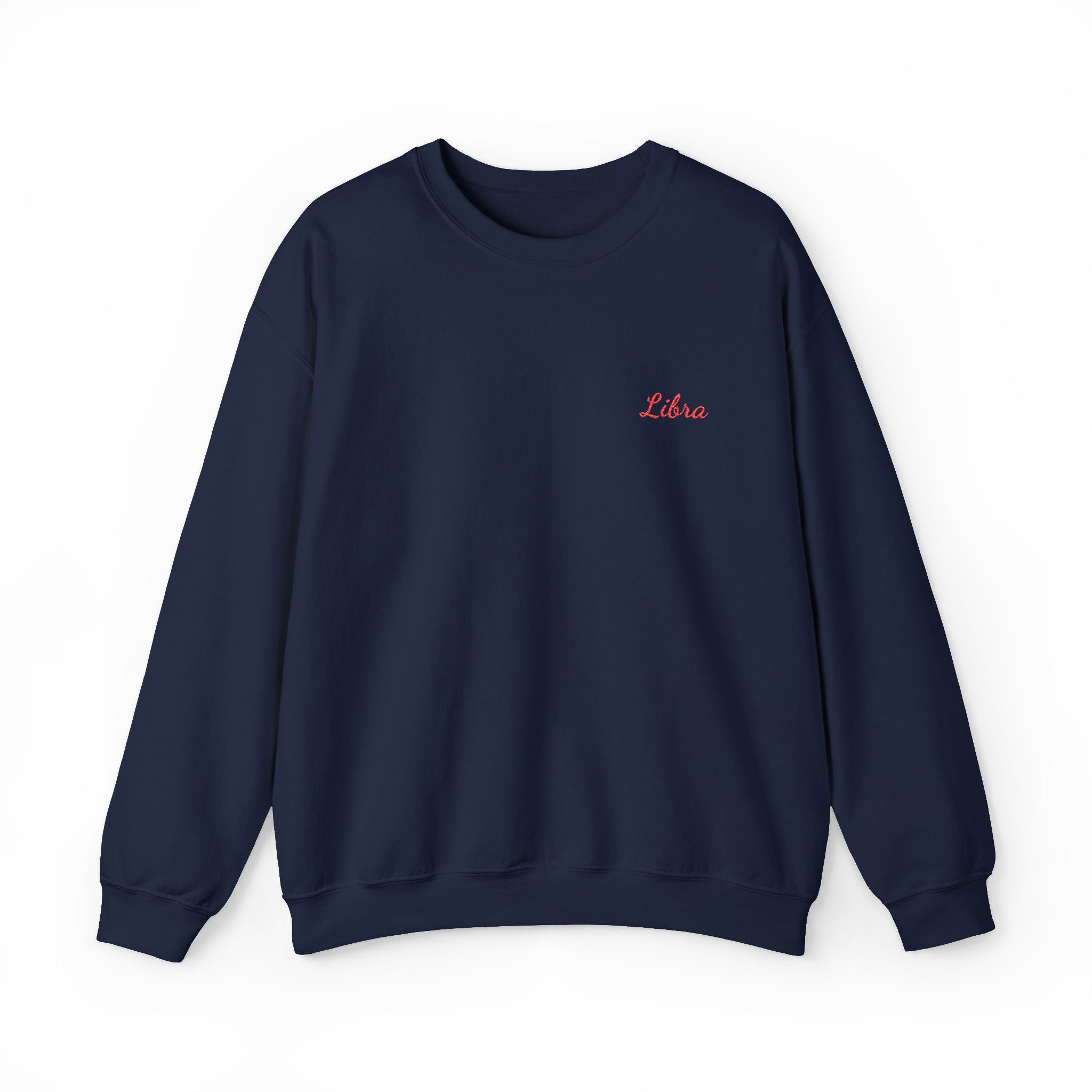 Libra Crewneck Sweatshirt — Red Embroidery