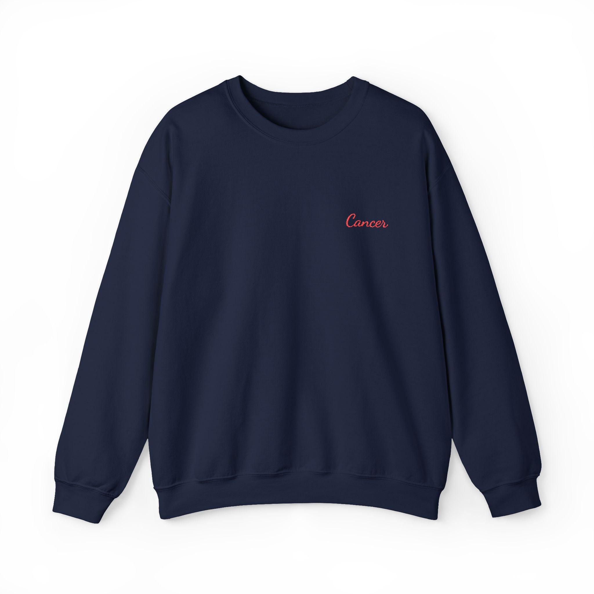 Cancer Crewneck Sweatshirt — Red Embroidery