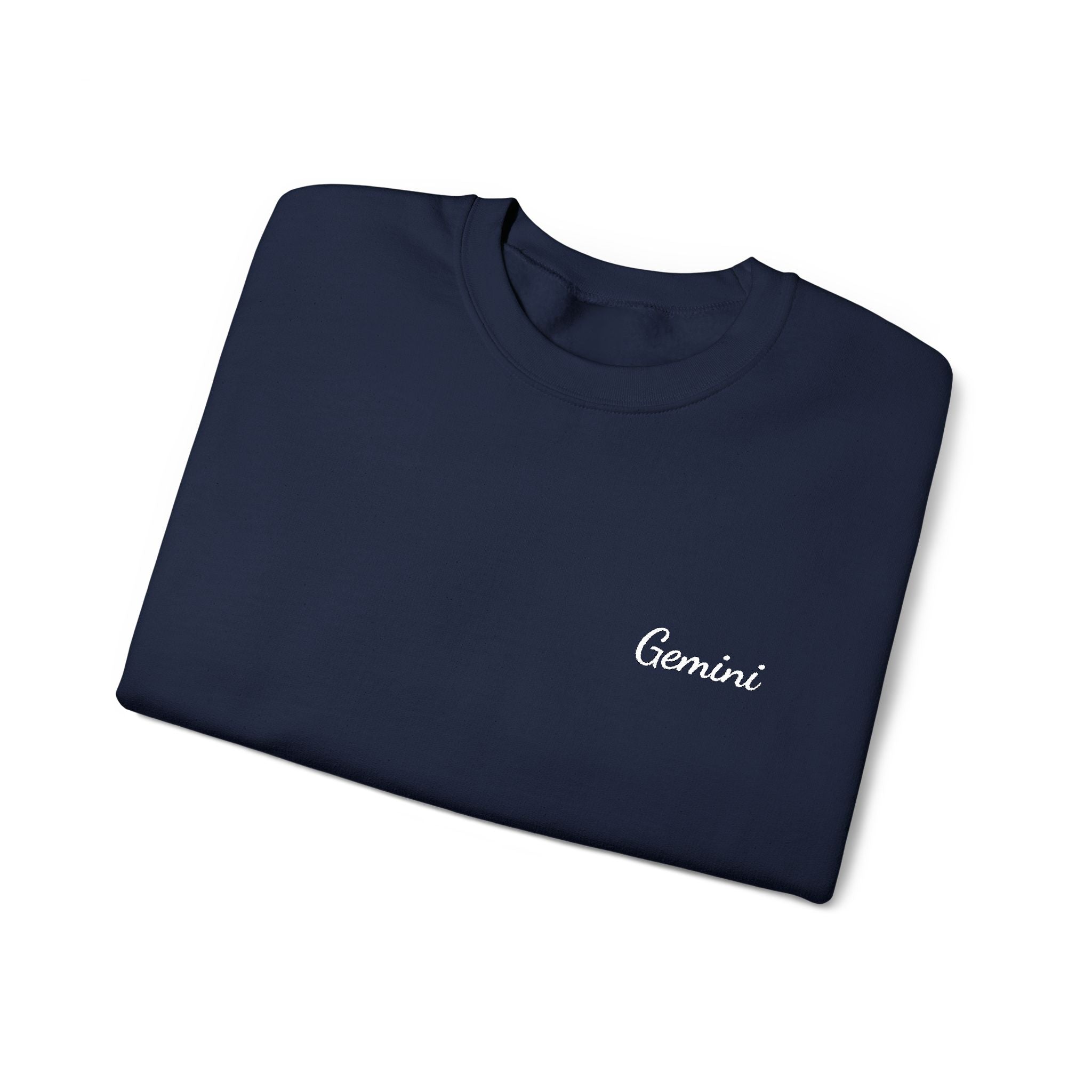 Gemini Crewneck Sweatshirt — White Embroidery