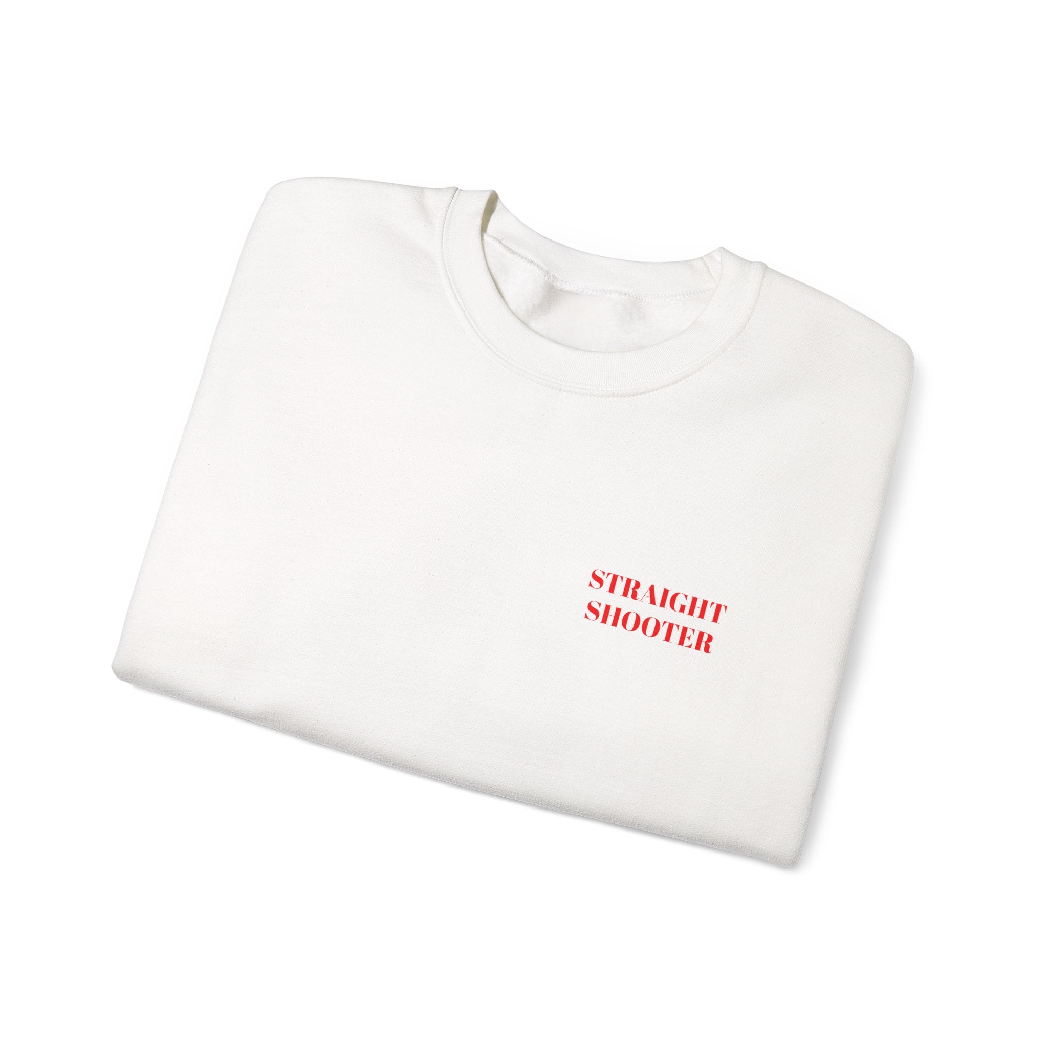 Crewneck Sweatshirt "Straight Shooter" – Minimal Retro Graphic Pullover