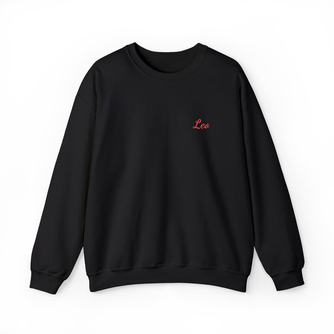 Leo Crewneck Sweatshirt — Red Embroidery