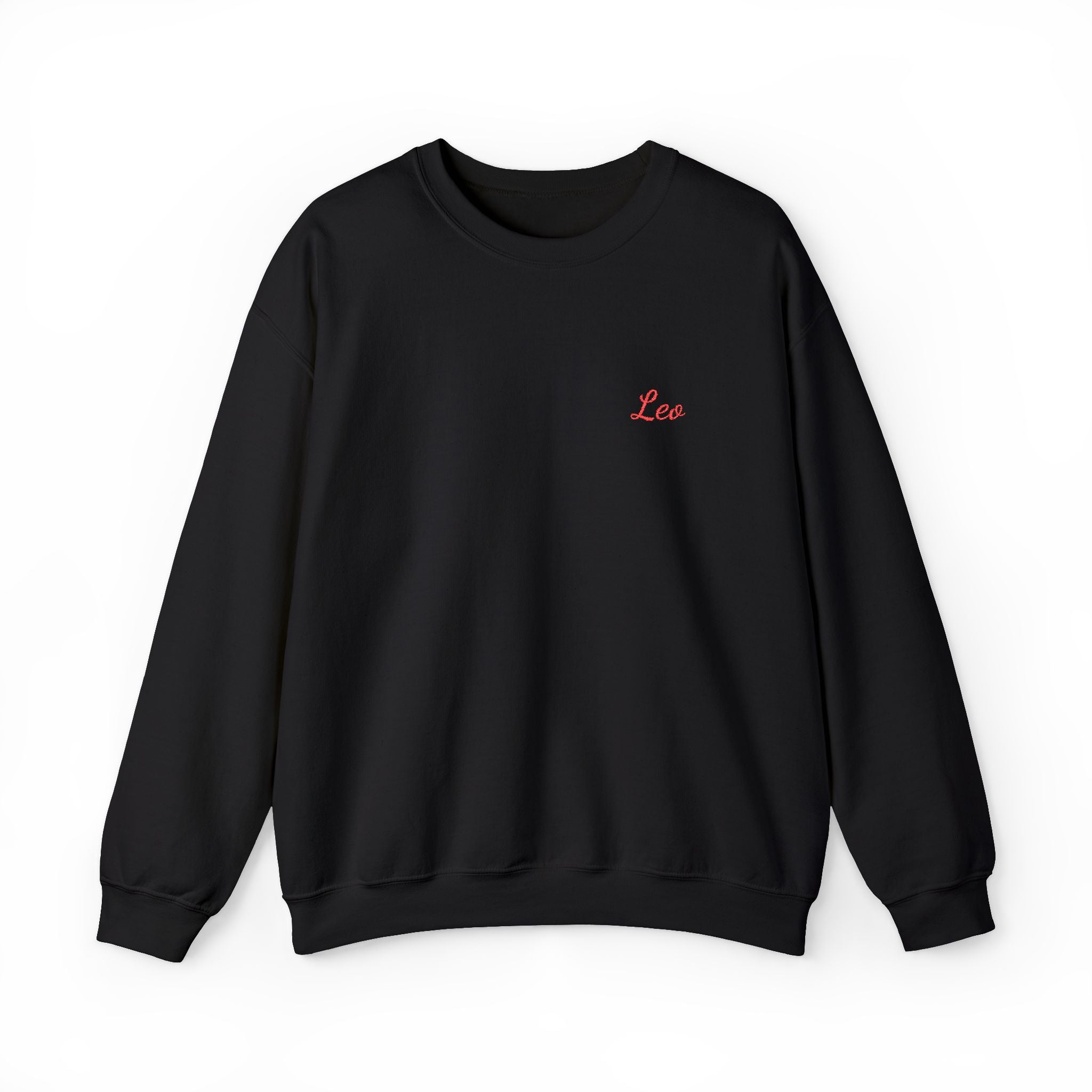 Leo Crewneck Sweatshirt — Red Embroidery