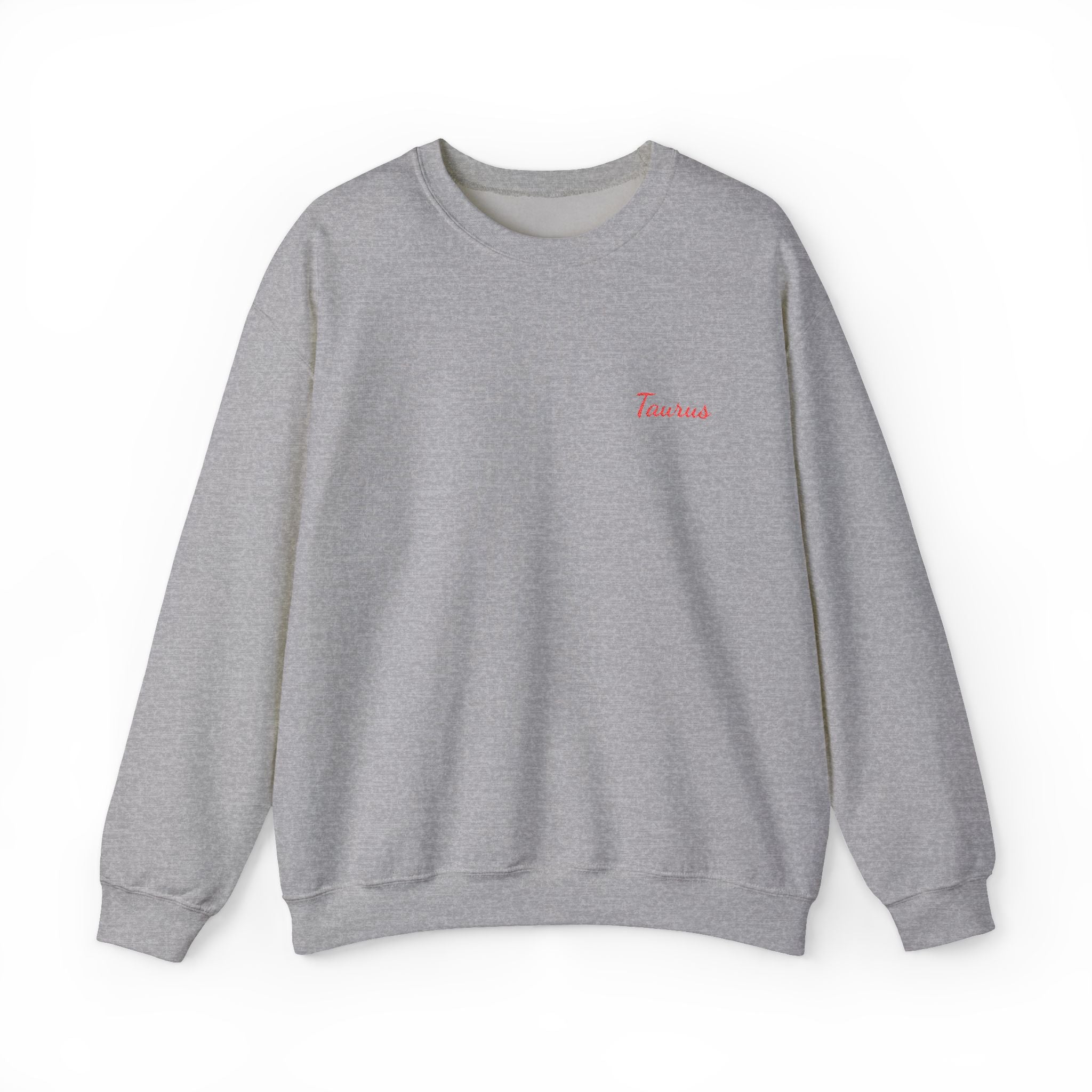 Taurus Crewneck Sweatshirt — Red Embroidery