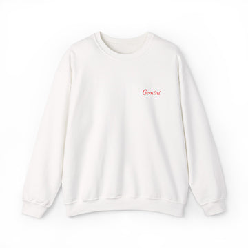 Gemini Crewneck Sweatshirt — Red Embroidery