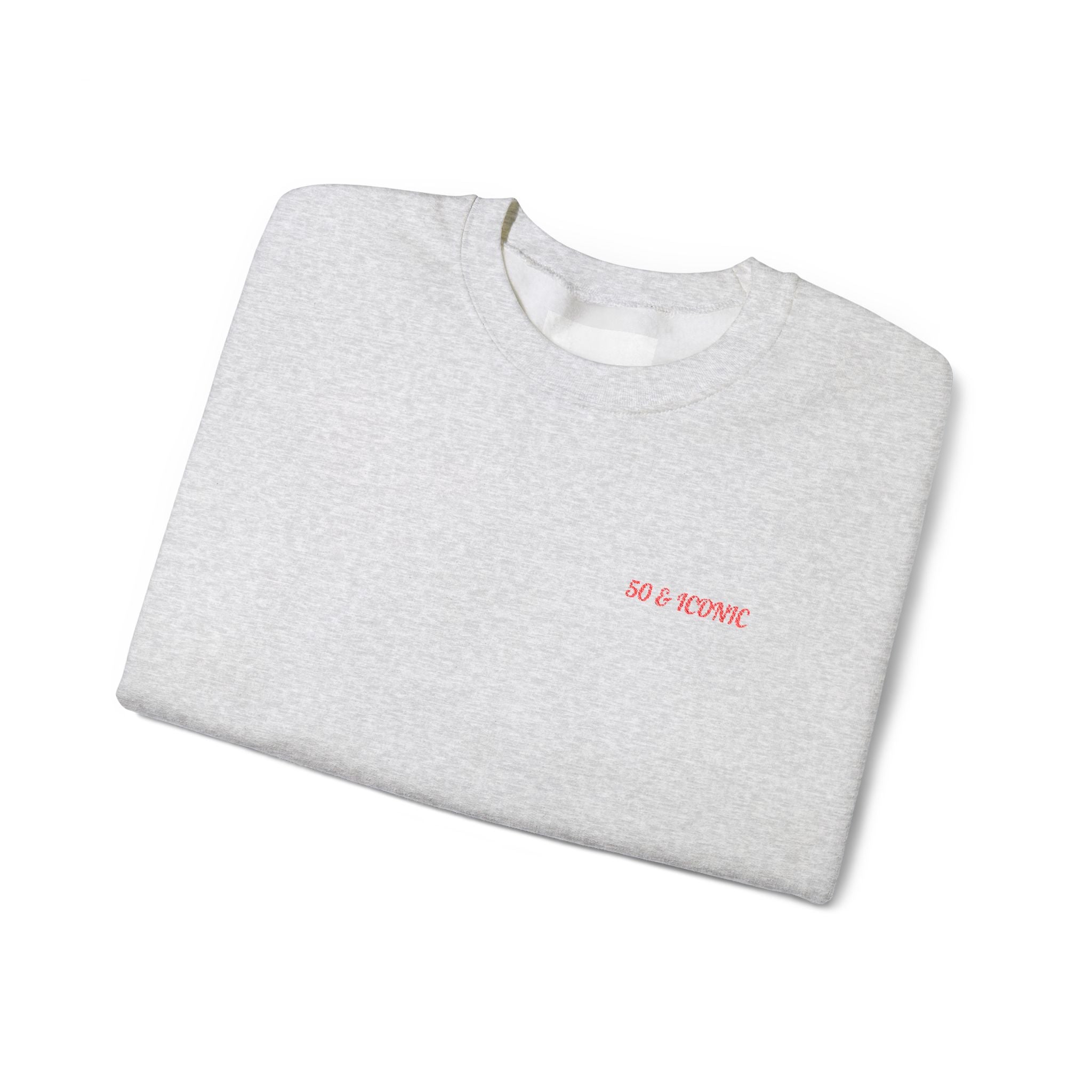 50 & Iconic Unisex Sweatshirt: Red Embroidery Edition