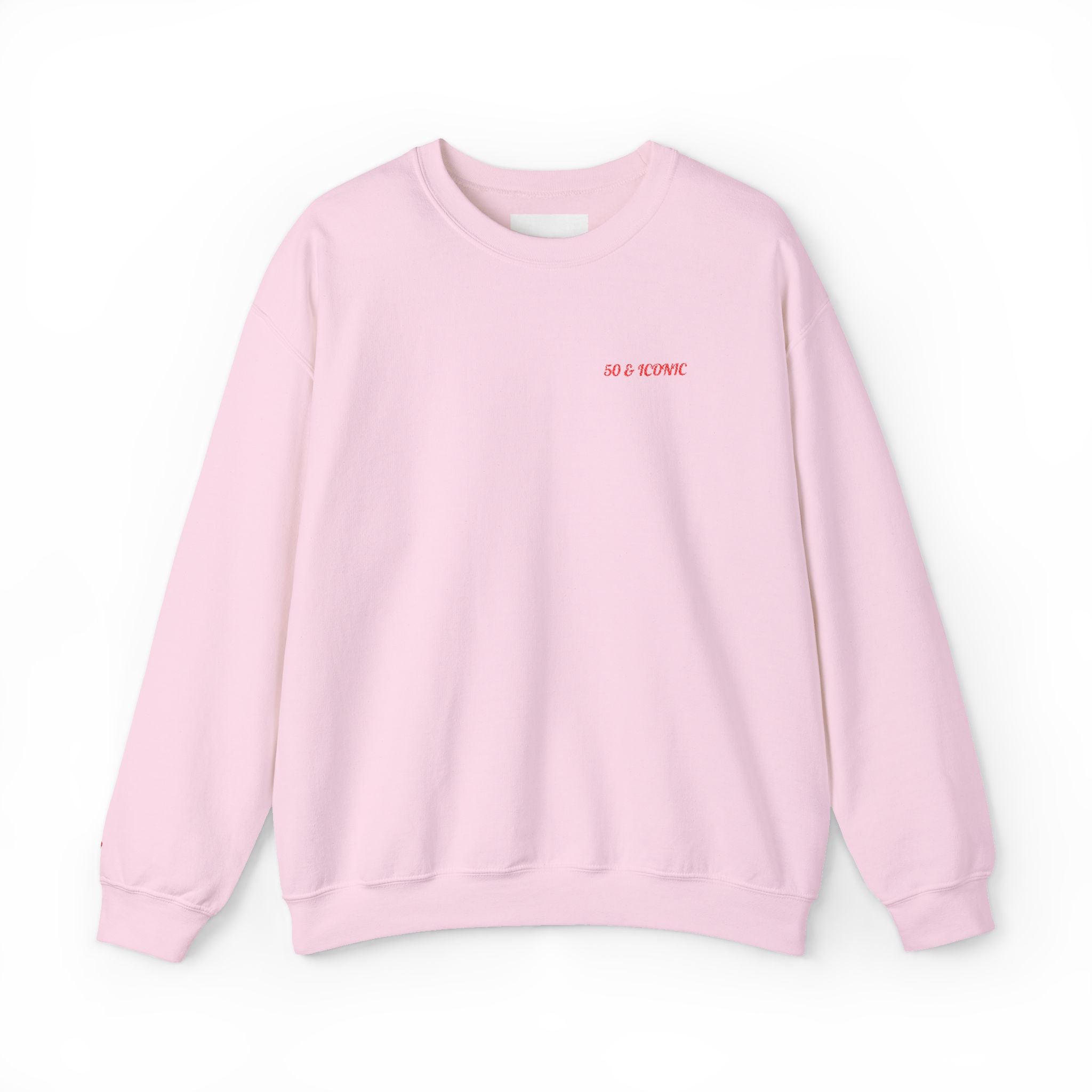 50 & Iconic Unisex Sweatshirt: Red Embroidery Edition