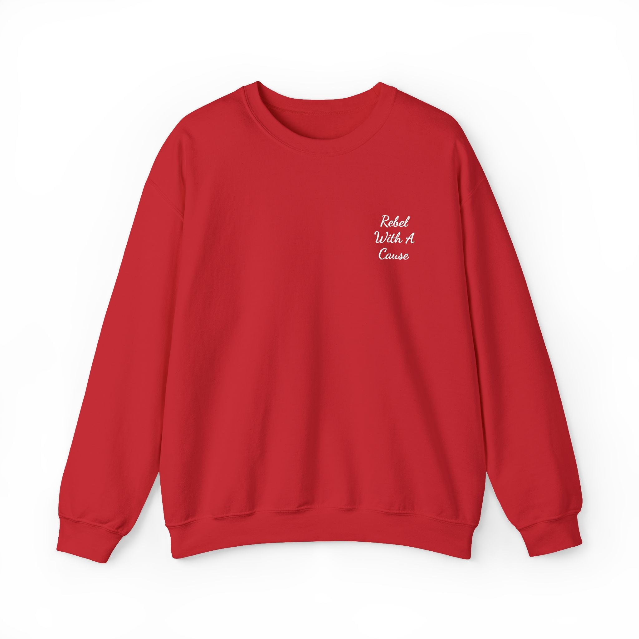 Rebel With a Cause Crewneck Sweatshirt — White Embroidery (Aquarius Edition)