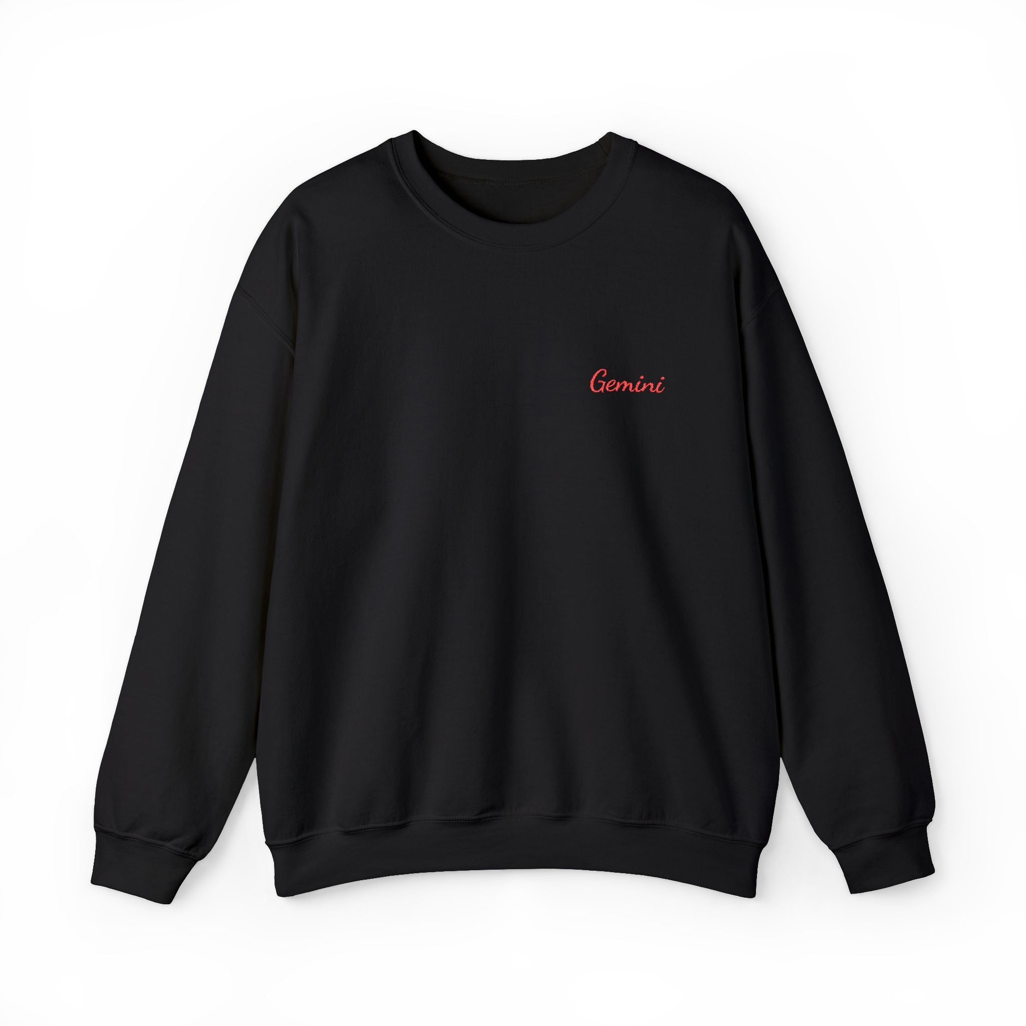 Gemini Crewneck Sweatshirt — Red Embroidery