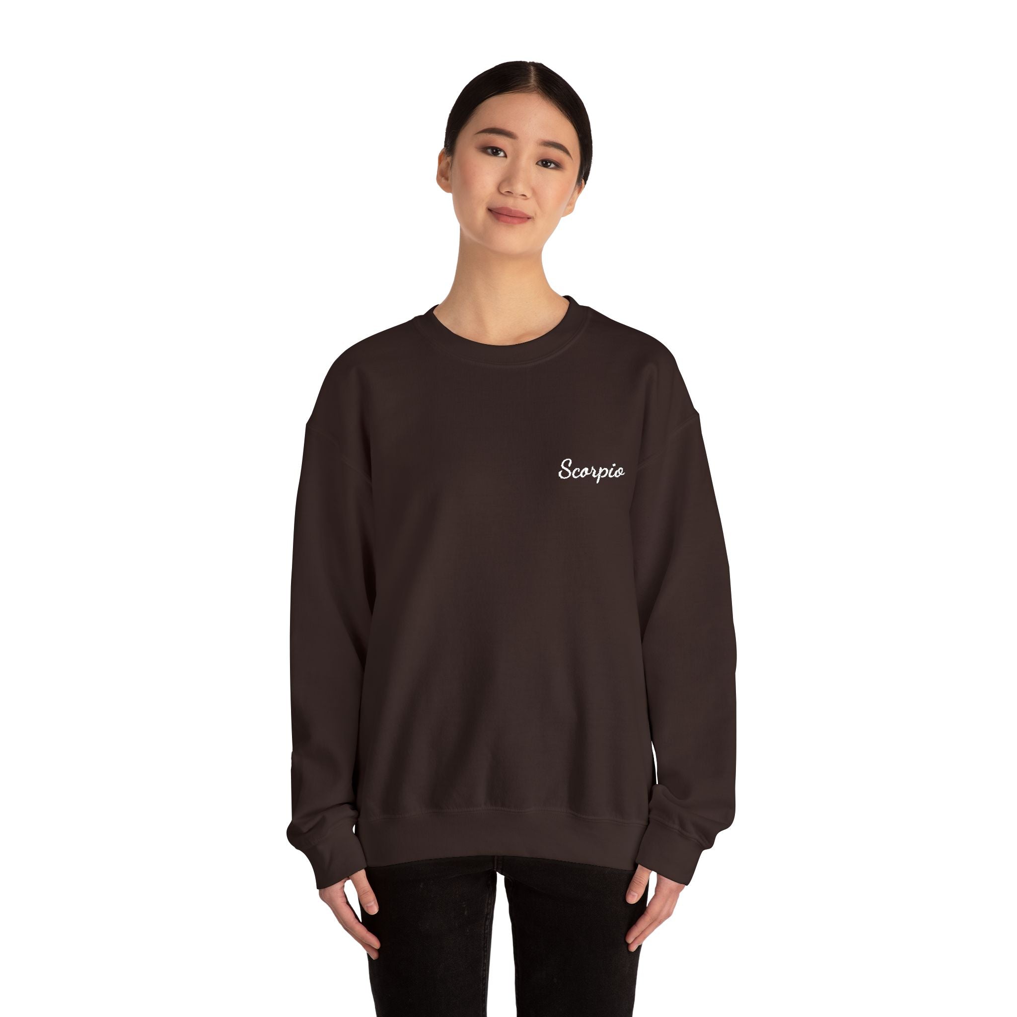Scorpio Crewneck Sweatshirt — White Embroidery
