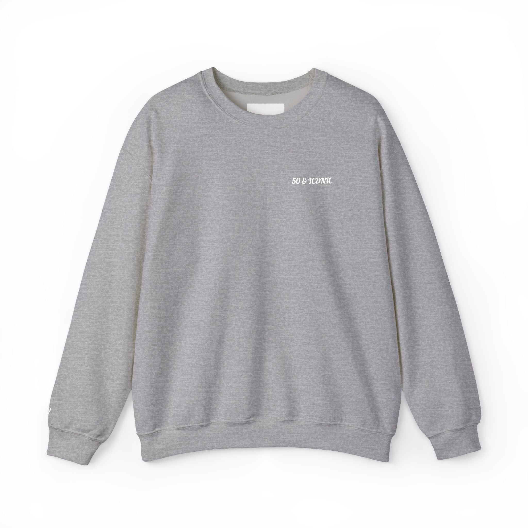 50 & Iconic Unisex Sweatshirt: White Embroidery Edition
