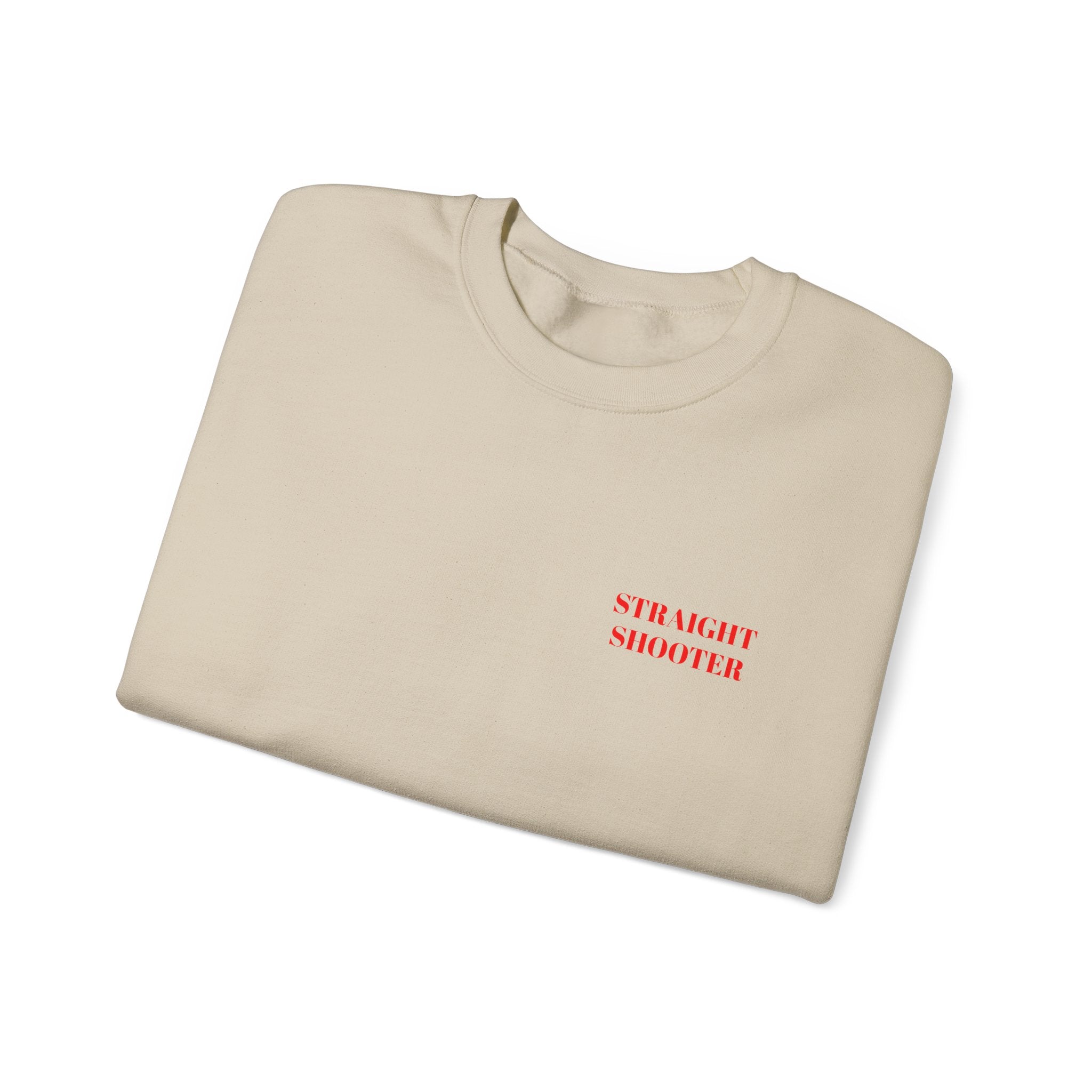 Crewneck Sweatshirt "Straight Shooter" – Minimal Retro Graphic Pullover