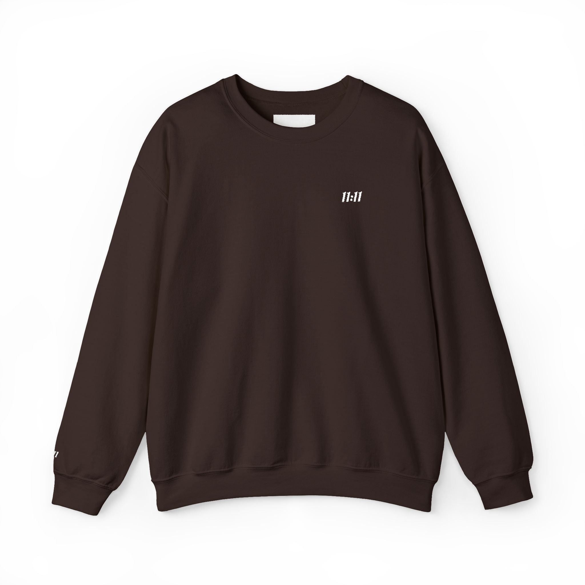 11:11 Unisex Sweatshirt: White Embroidery on Chest & Right Wrist