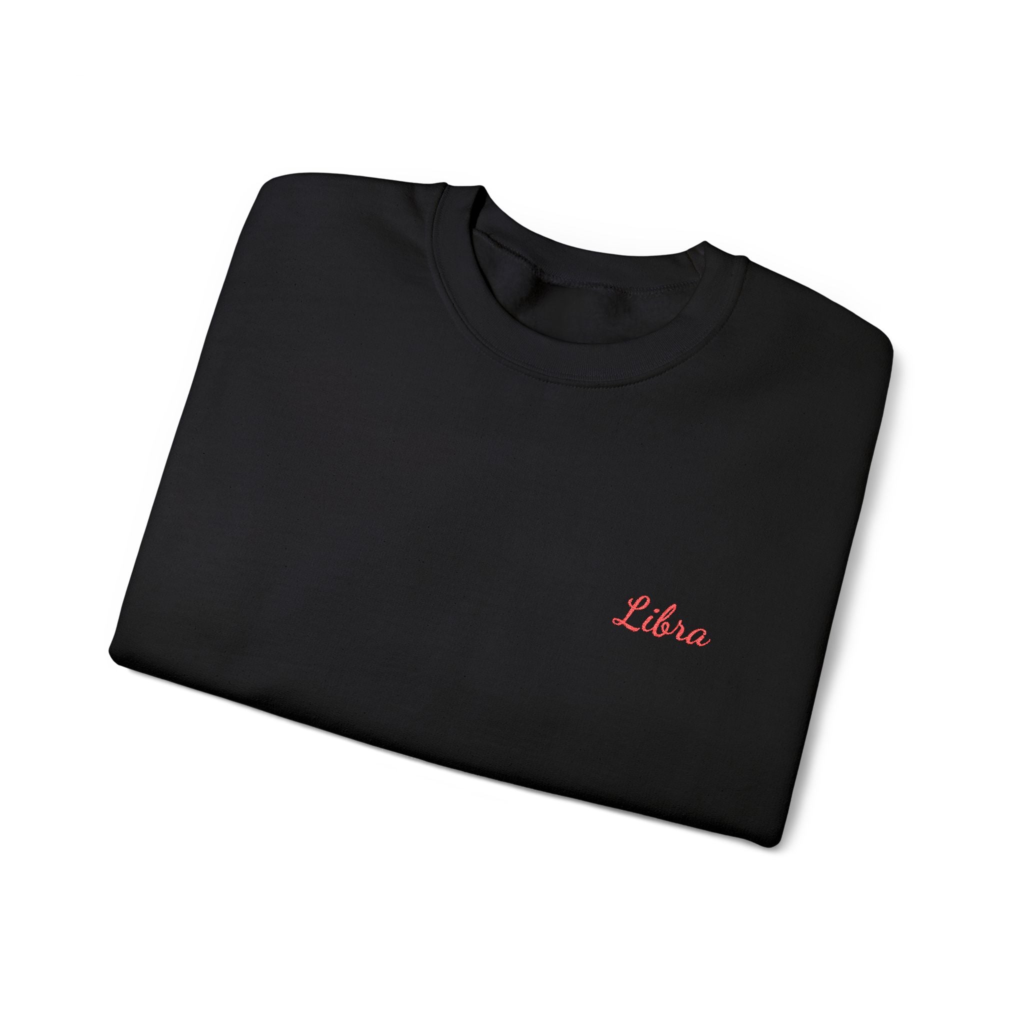 Libra Crewneck Sweatshirt — Red Embroidery