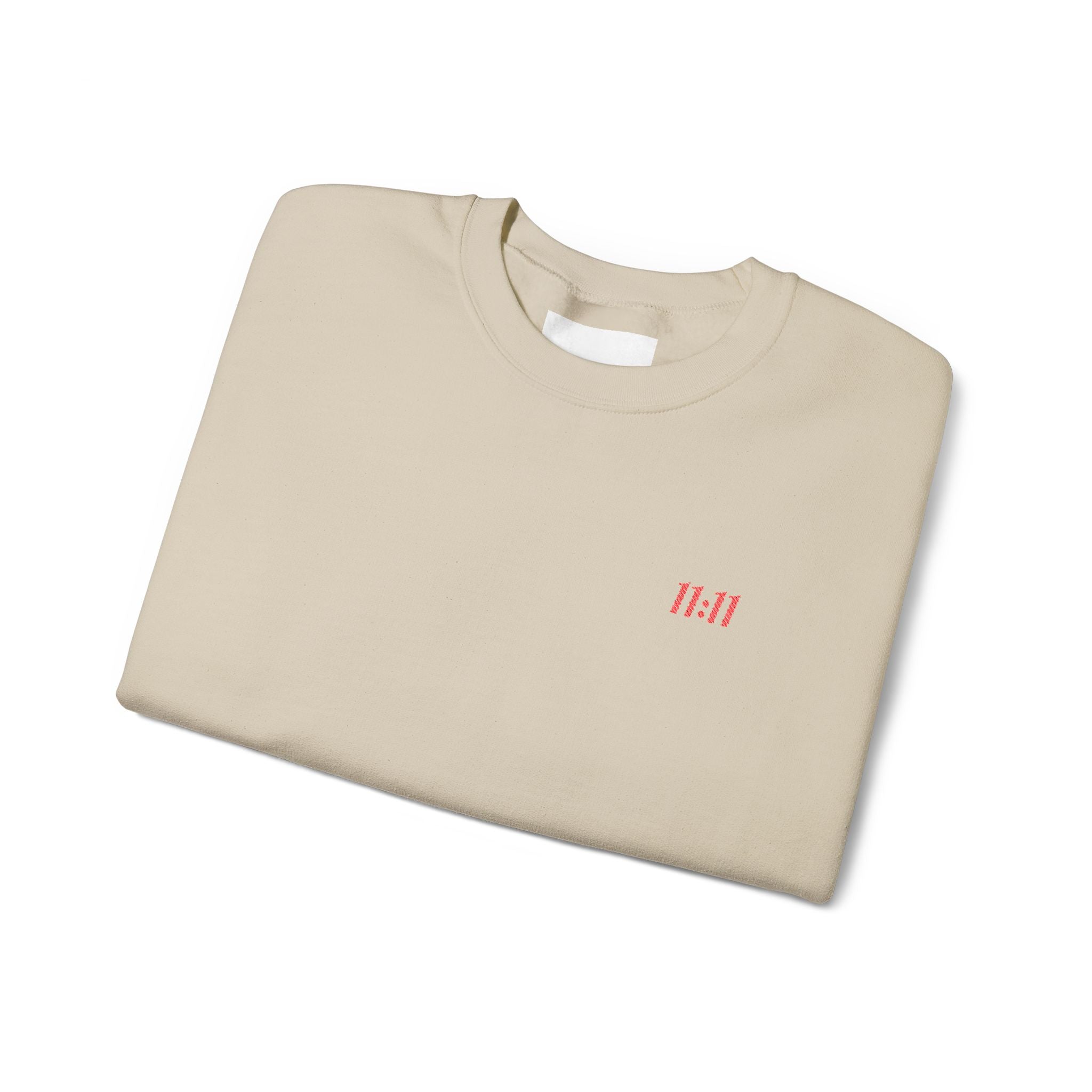 11:11 Unisex Sweatshirt: Red Embroidery on Chest & Right Wrist