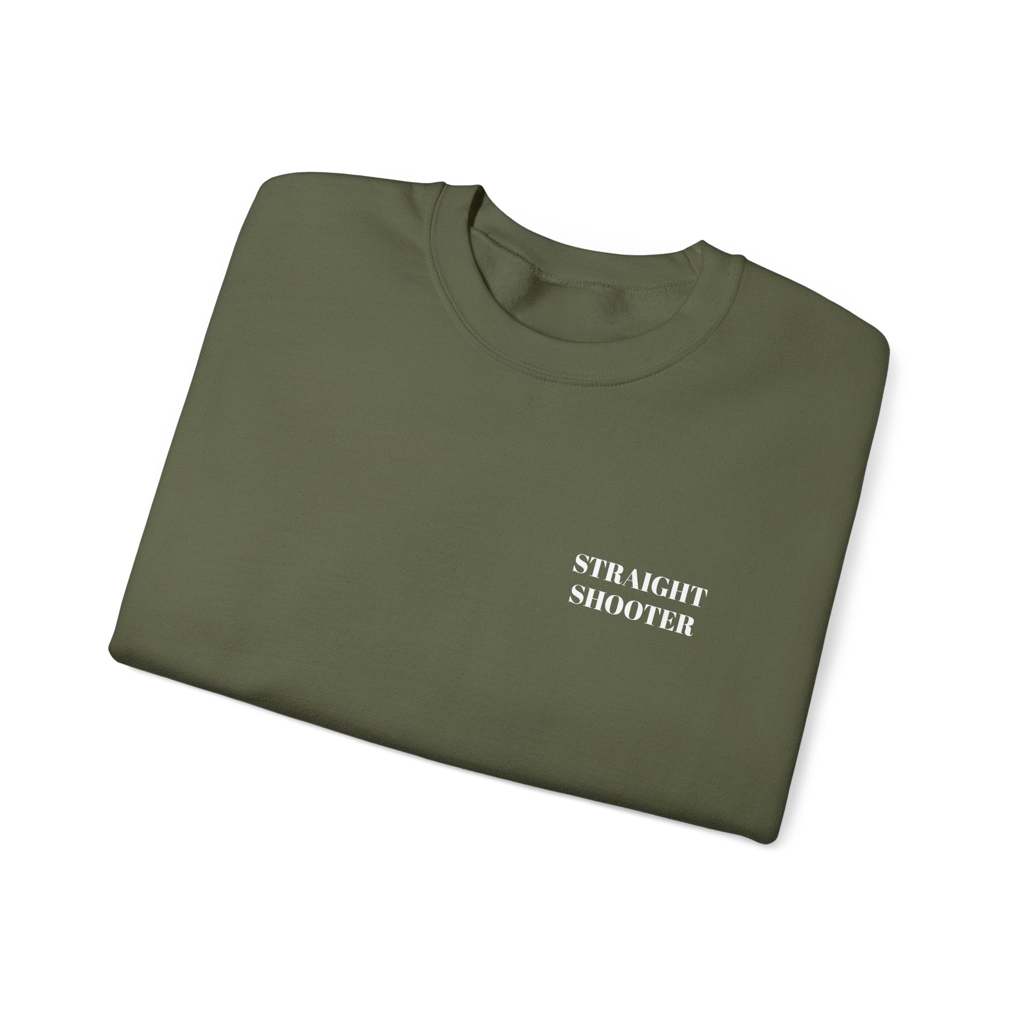 Crewneck Sweatshirt "Straight Shooter" – Minimal Retro Graphic Pullover