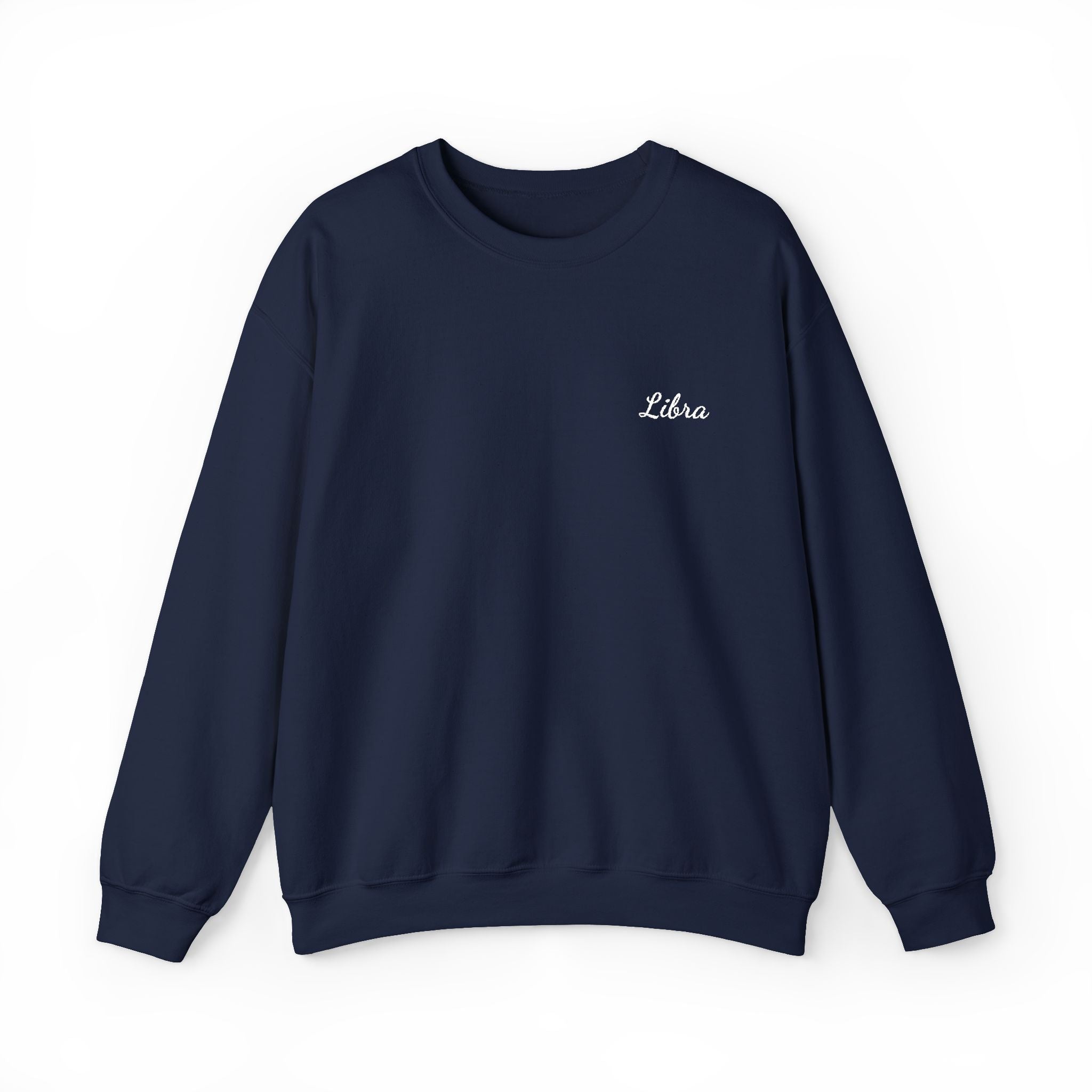 Libra Crewneck Sweatshirt — White Embroidery