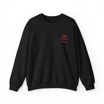 Rebel With a Cause Crewneck Sweatshirt — Red Embroidery (Aquarius Edition)