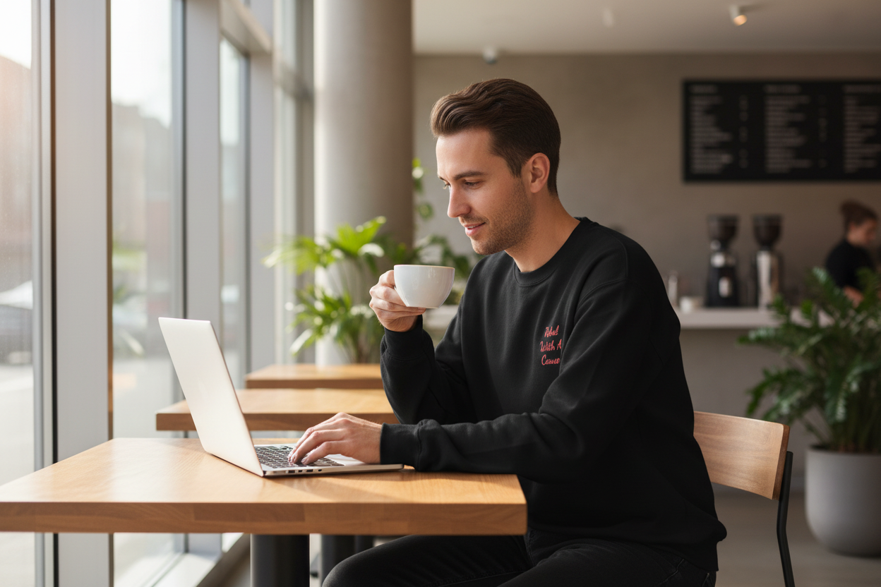 Rebel With a Cause Crewneck Sweatshirt — Red Embroidery (Aquarius Edition)