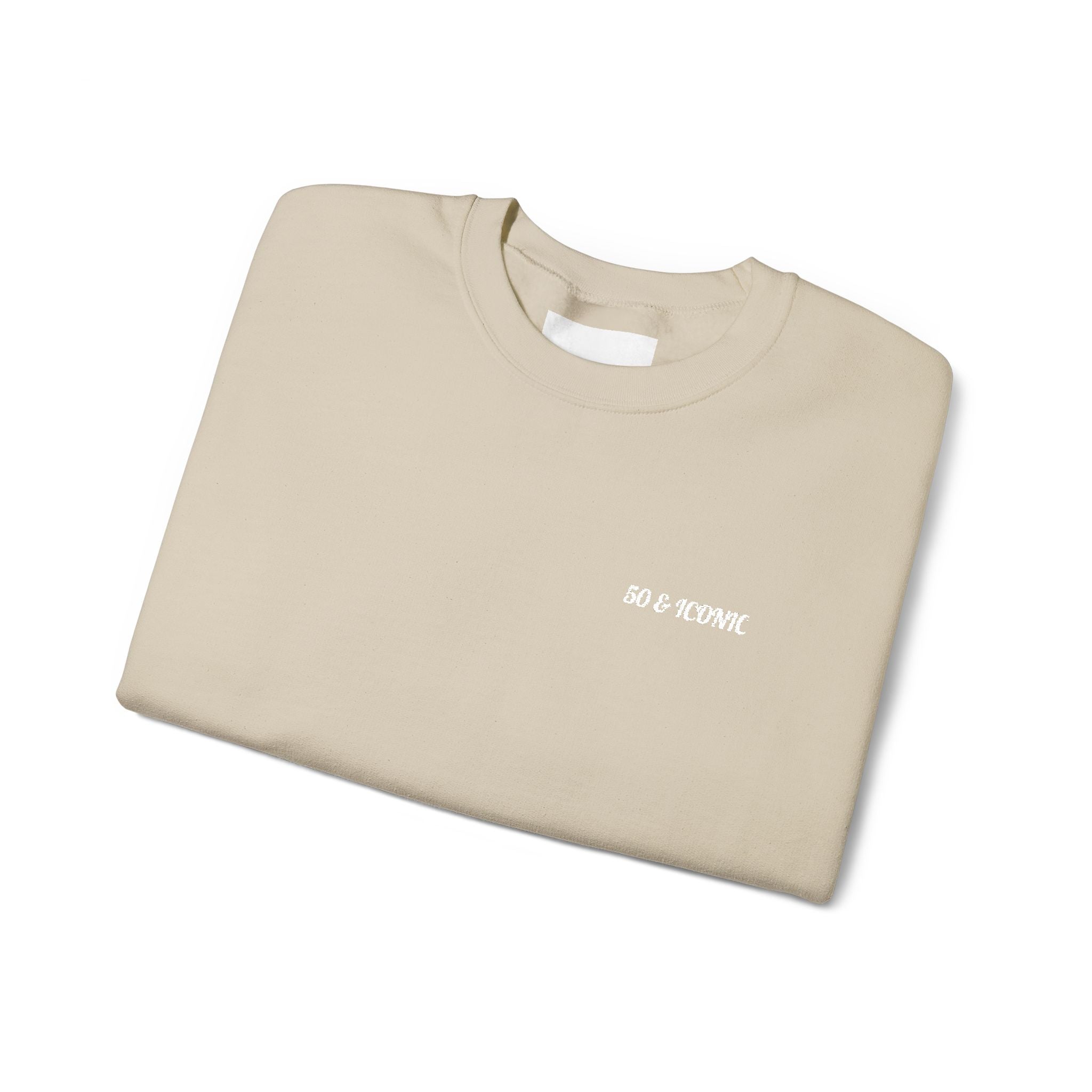 50 & Iconic Unisex Sweatshirt: White Embroidery Edition