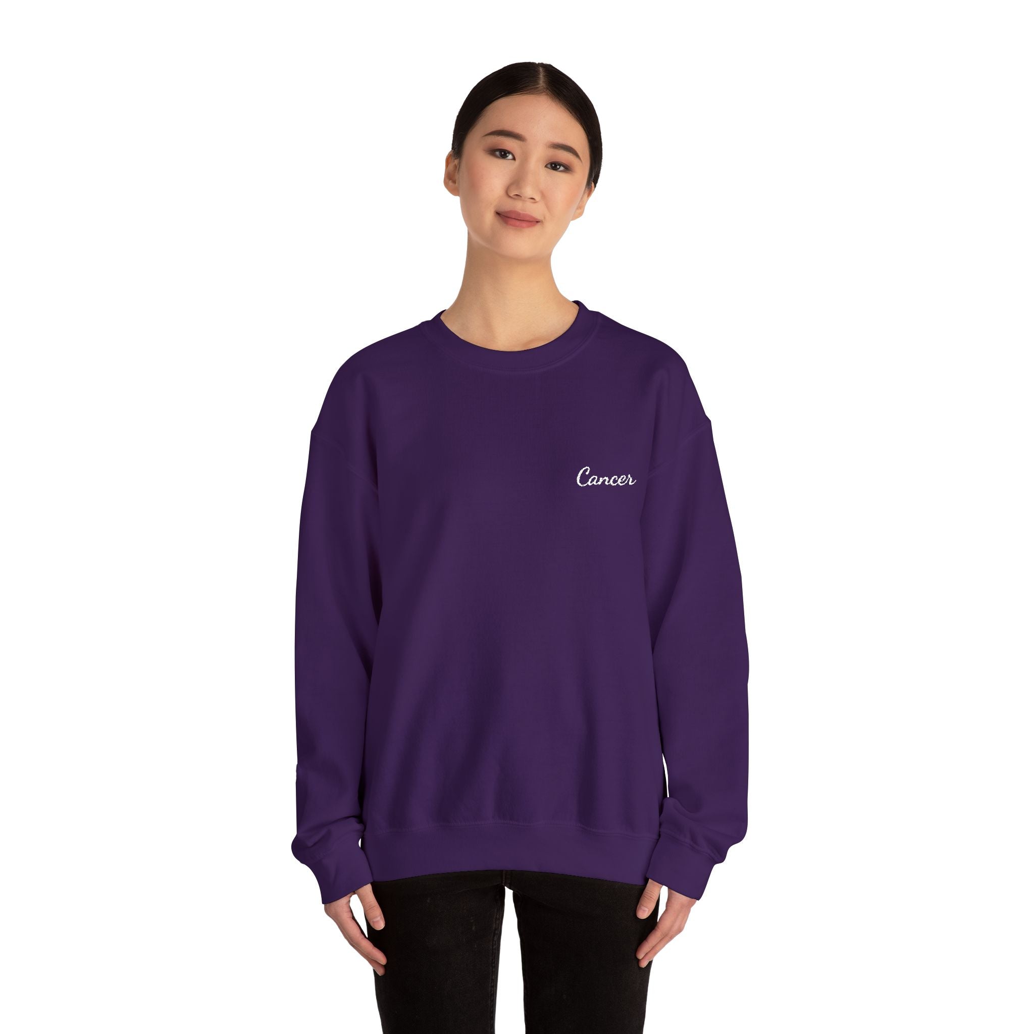 Cancer Crewneck Sweatshirt — White Embroidery