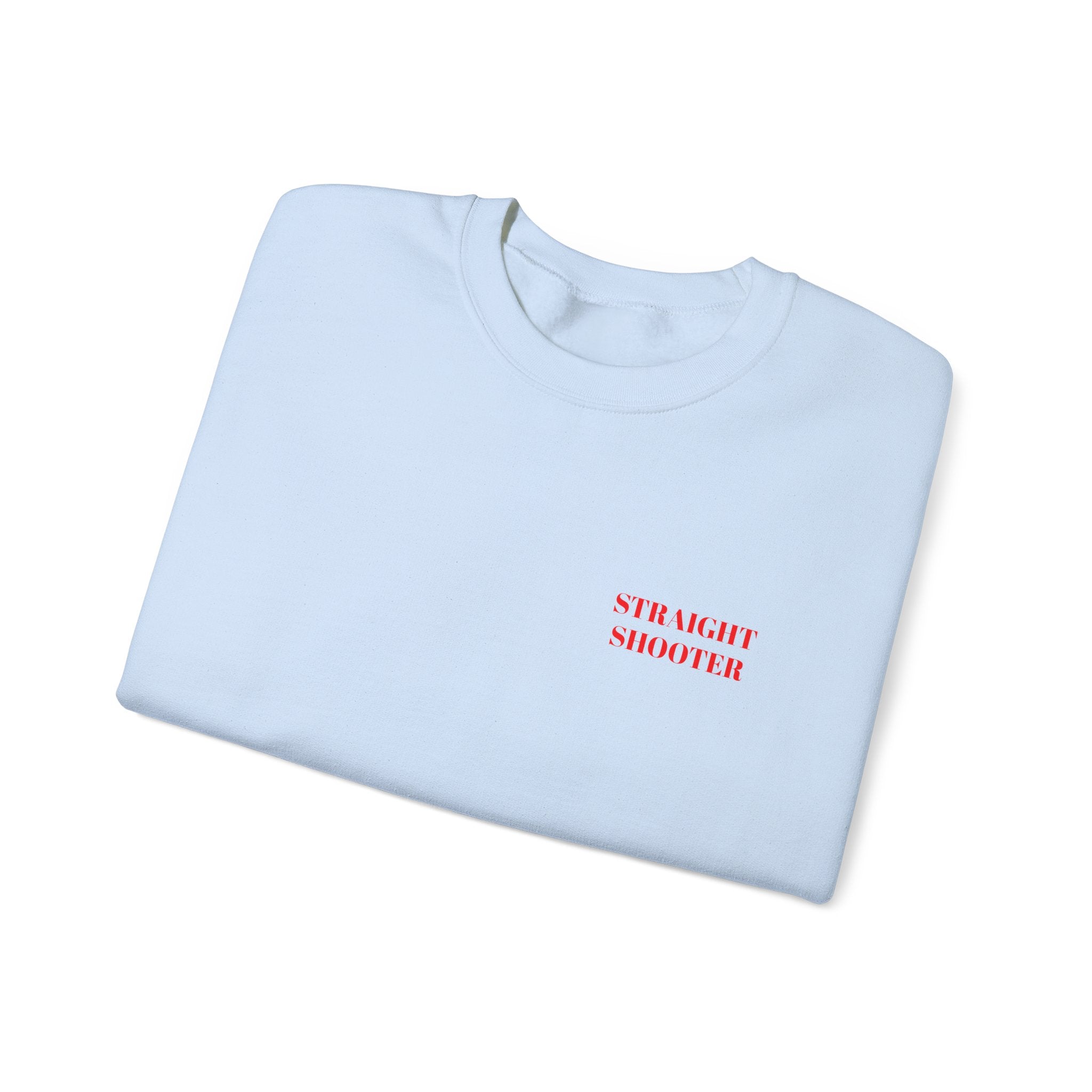 Crewneck Sweatshirt "Straight Shooter" – Minimal Retro Graphic Pullover