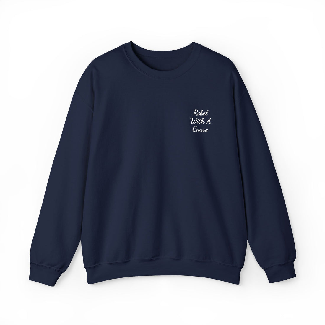 Rebel With a Cause Crewneck Sweatshirt — White Embroidery (Aquarius Edition)