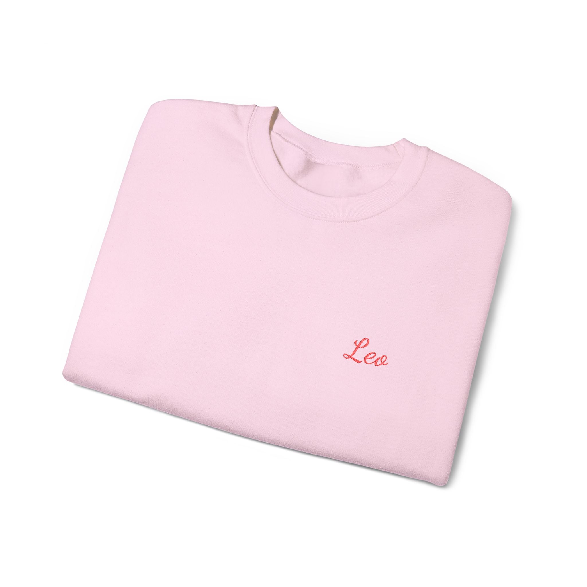 Leo Crewneck Sweatshirt — Red Embroidery