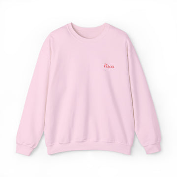 Pisces Crewneck Sweatshirt — Red Embroidery