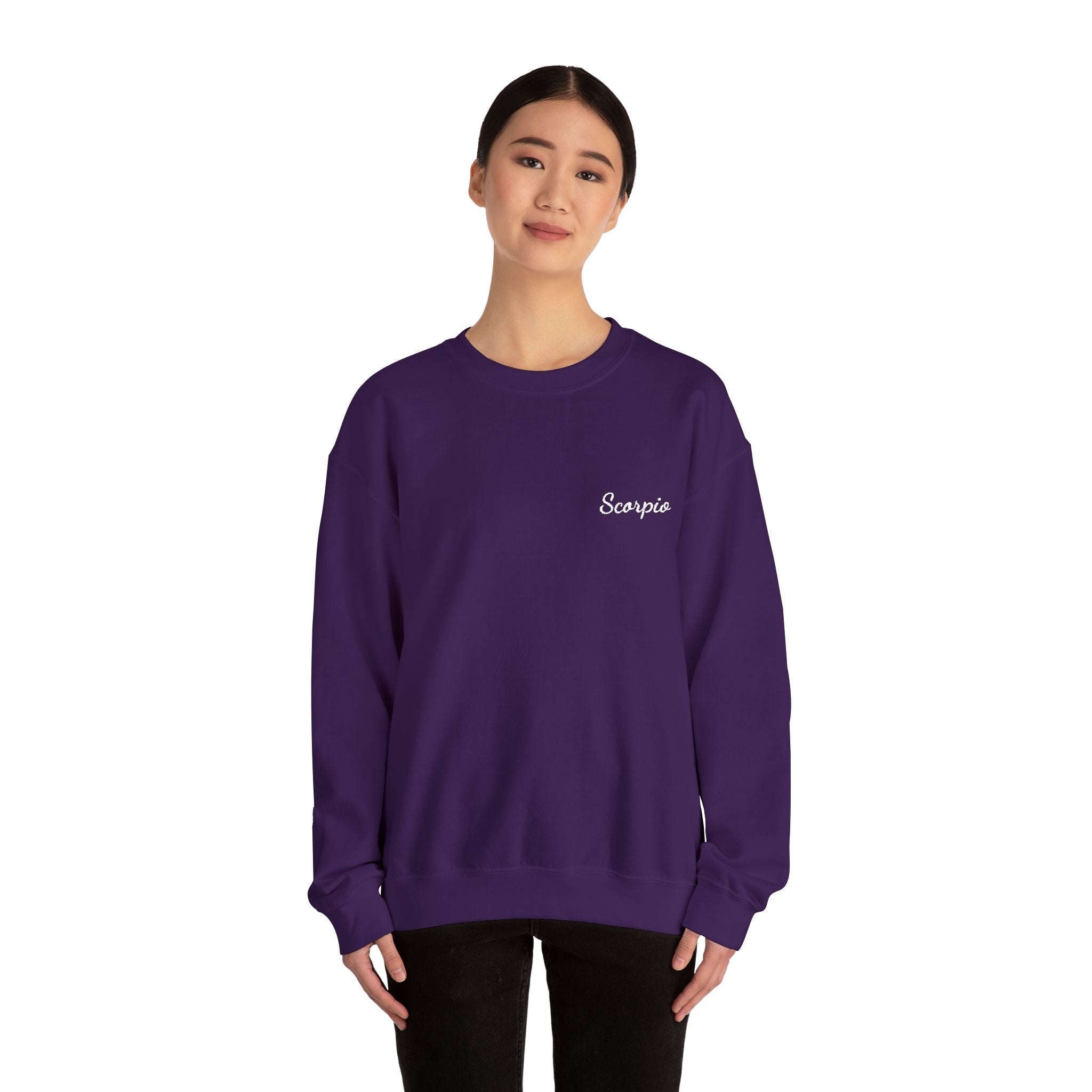 Scorpio Crewneck Sweatshirt — White Embroidery