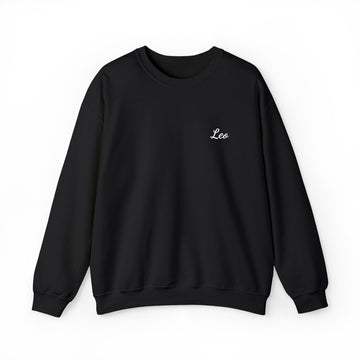 Leo Crewneck Sweatshirt — White Embroidery