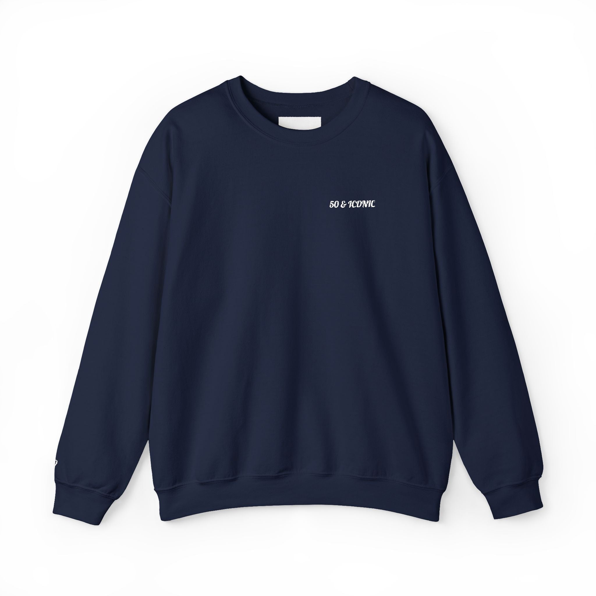 50 & Iconic Unisex Sweatshirt: White Embroidery Edition