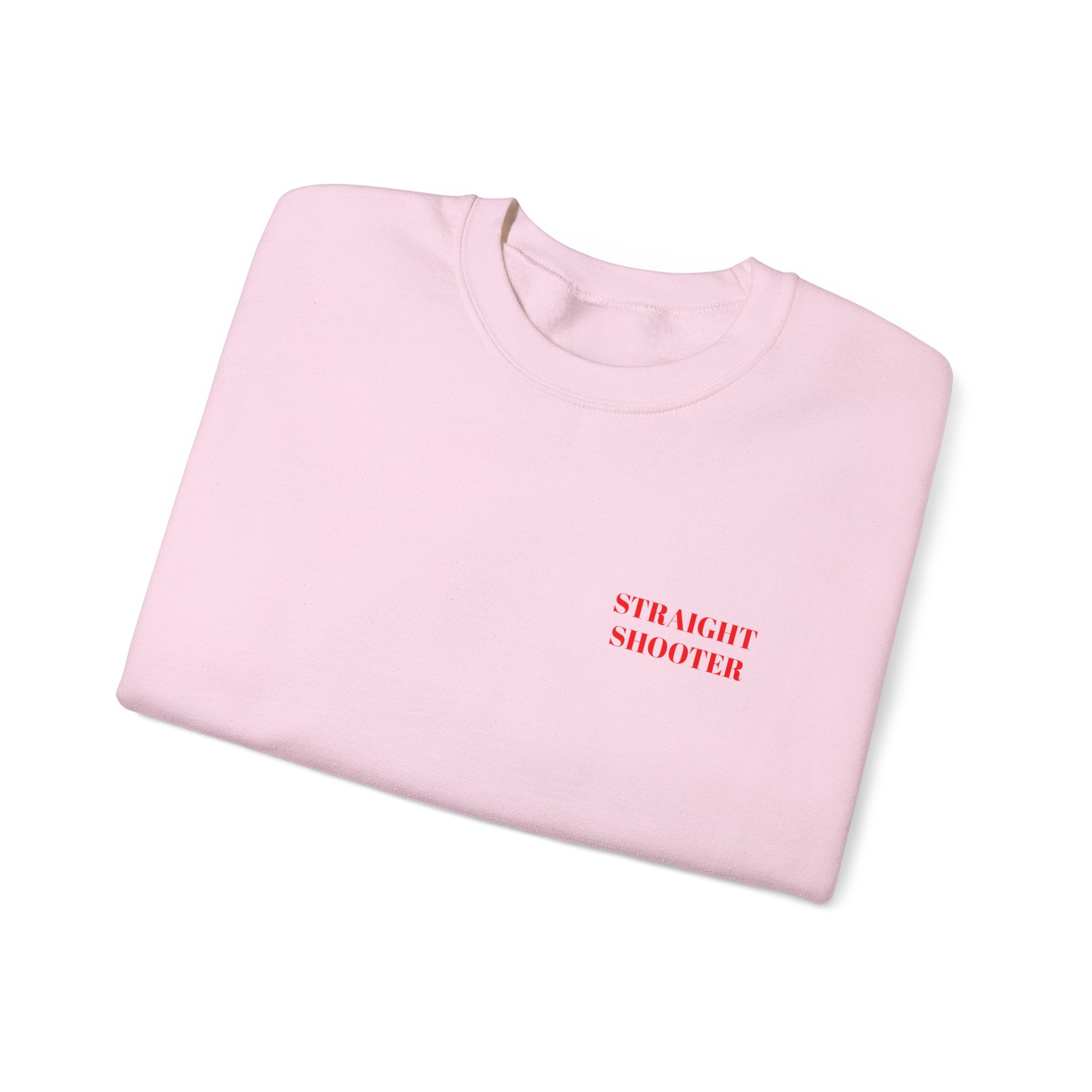 Crewneck Sweatshirt "Straight Shooter" – Minimal Retro Graphic Pullover