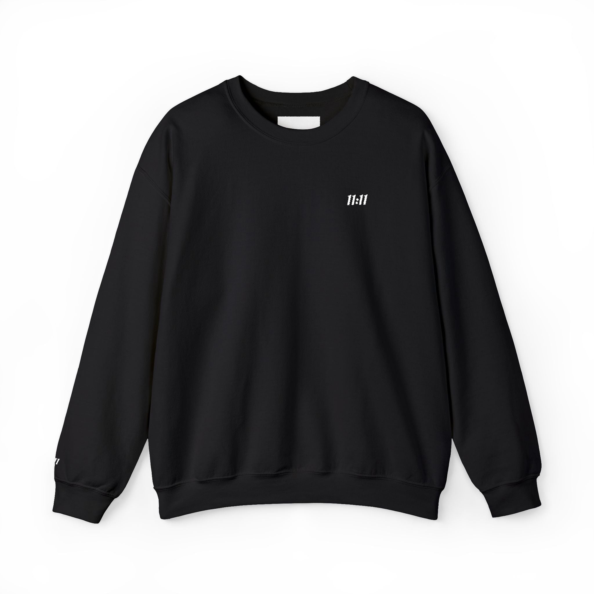 11:11 Unisex Sweatshirt: White Embroidery on Chest & Right Wrist