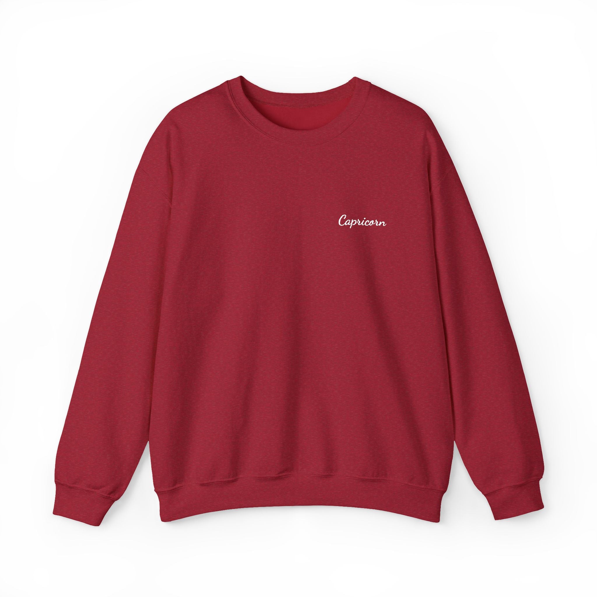 Capricorn Crewneck Sweatshirt — White Embroidery