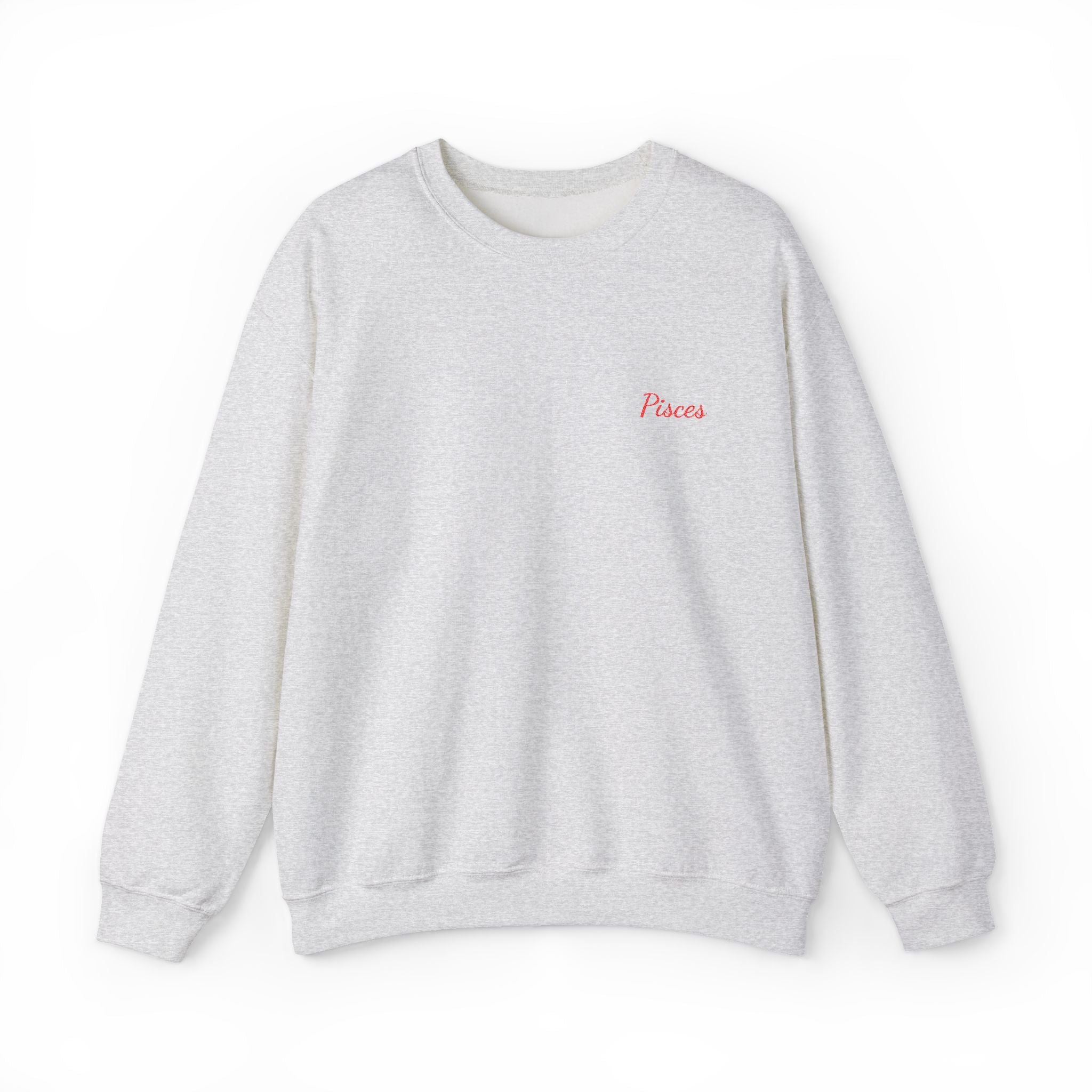 Pisces Crewneck Sweatshirt — Red Embroidery